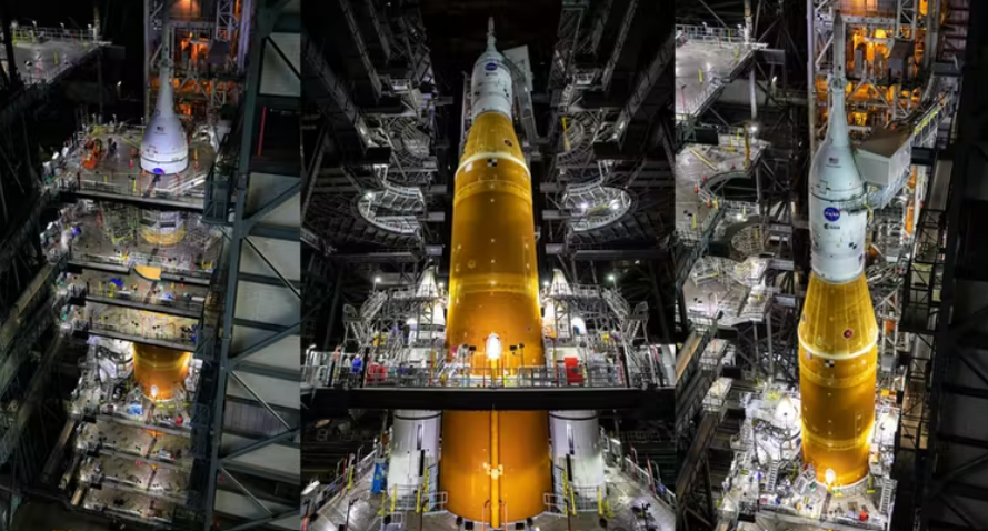 Dentro del edificio de ensamblaje de vehículos (VAB) en Centro espacial John F. Kennedy, en. Florida. NASA