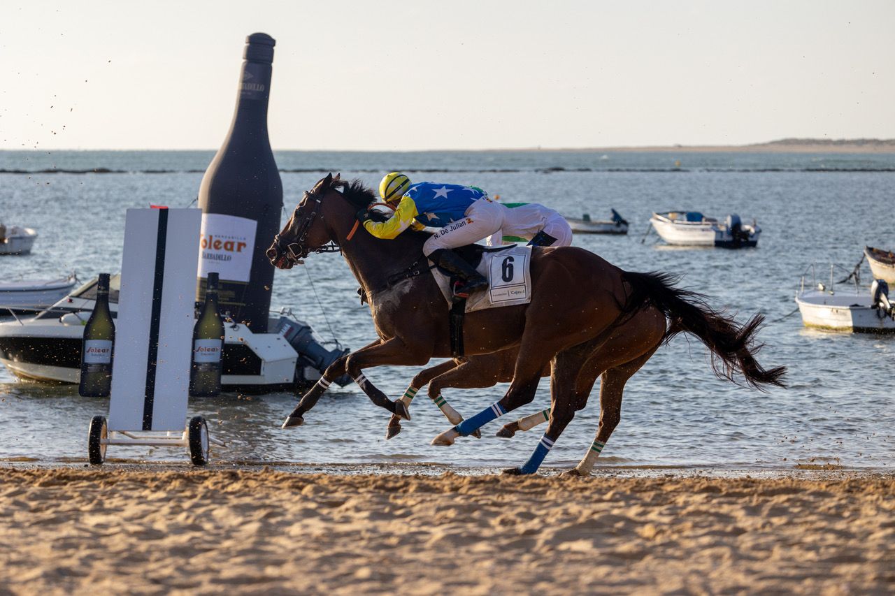 En la imagen, dos caballos pugnan por ganar la carrera, el pasado año.