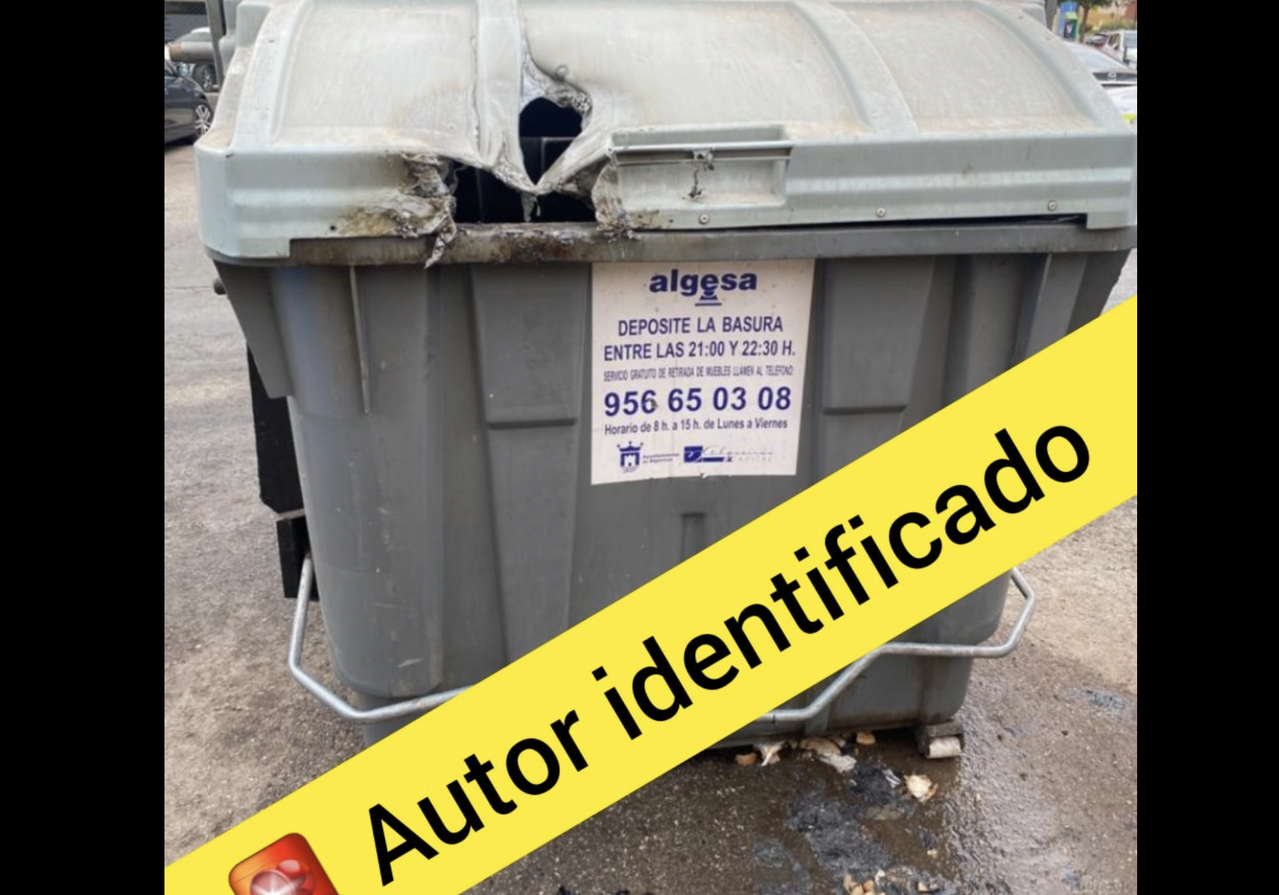La Policía Local de Algeciras ha identificado al autor de un fuego en el interior de un contenedor de basura.