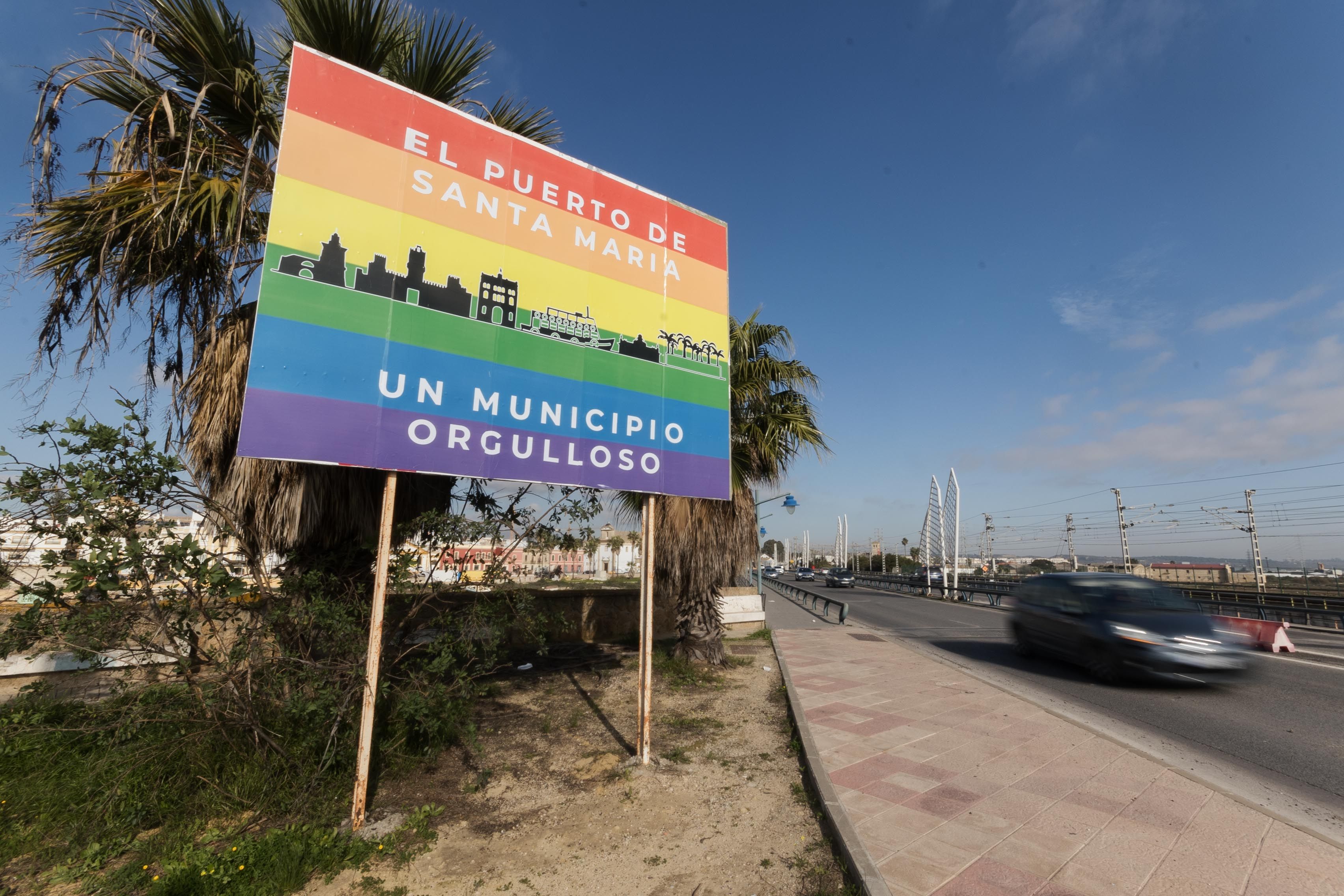 Cartel del Orgullo en una edición pasada en El Puerto.