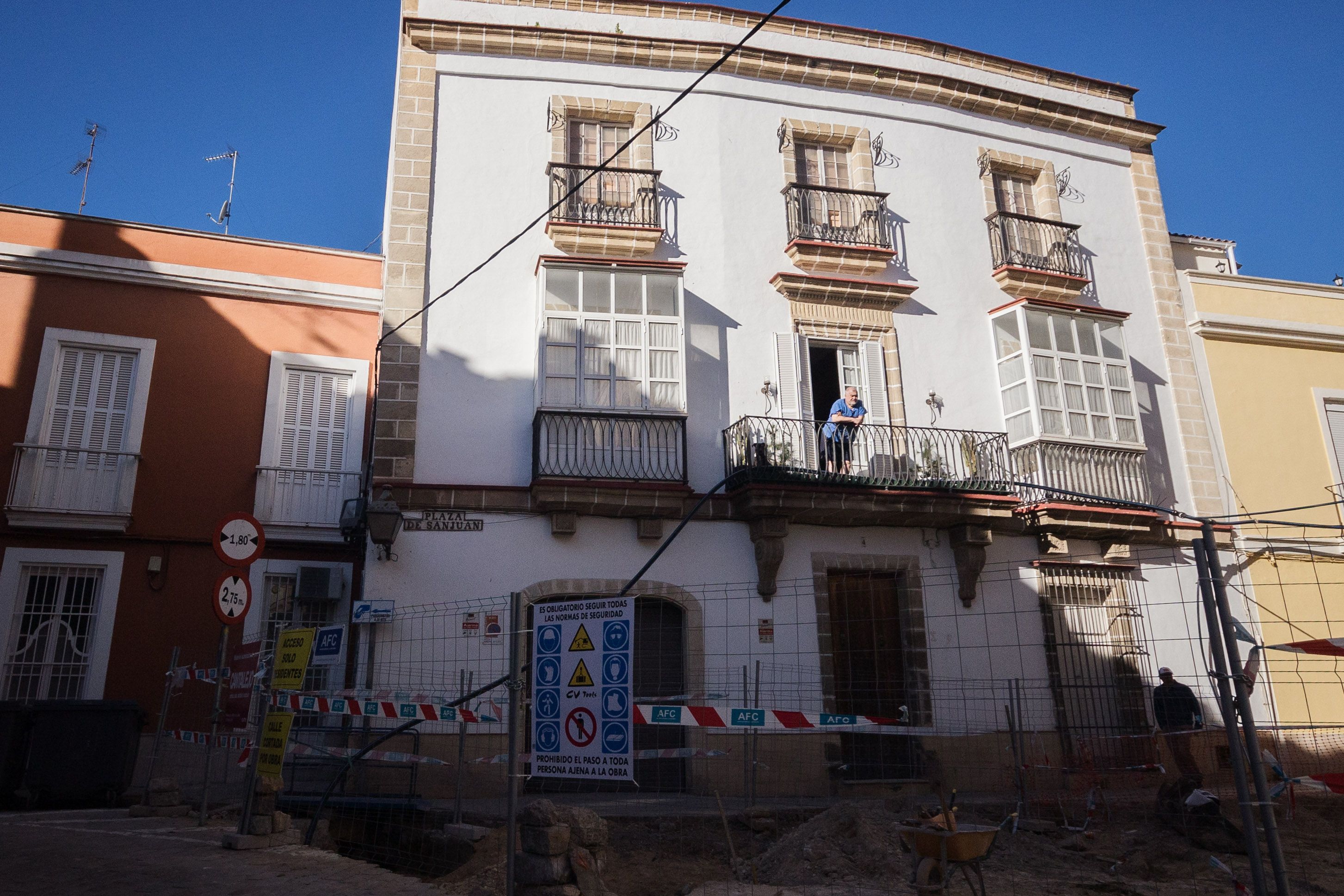 Obras en el Eje de Santiago en Jerez en una imagen reciente. 