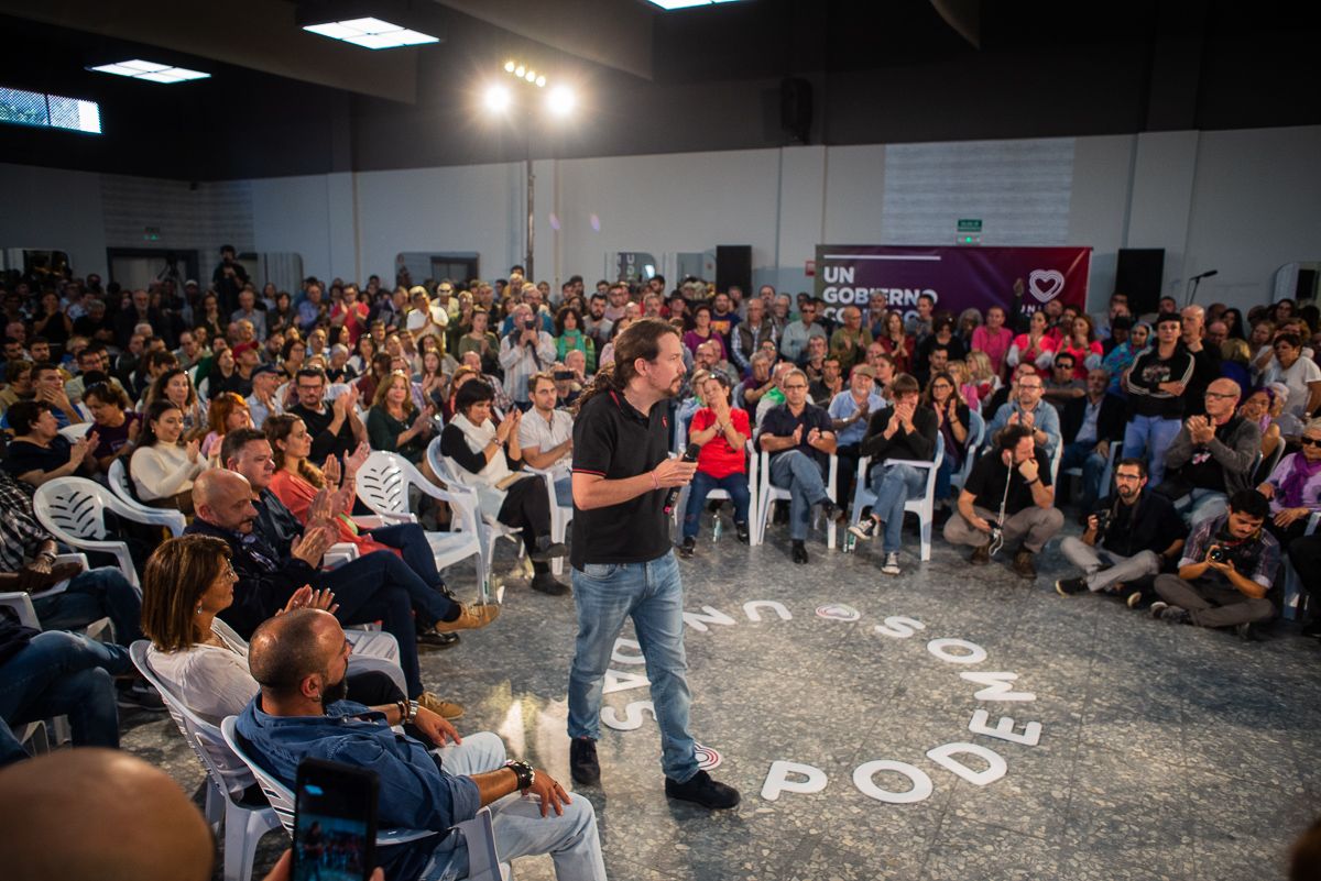 Un acto de Podemos en Jerez, con Pablo Iglesias, en una imagen retrospectiva.