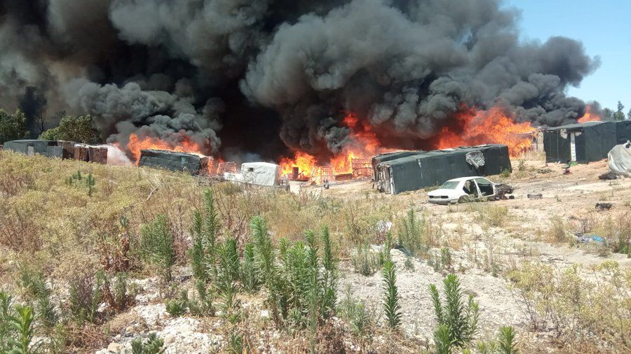 Imagen del incendio en la provincia de Huelva