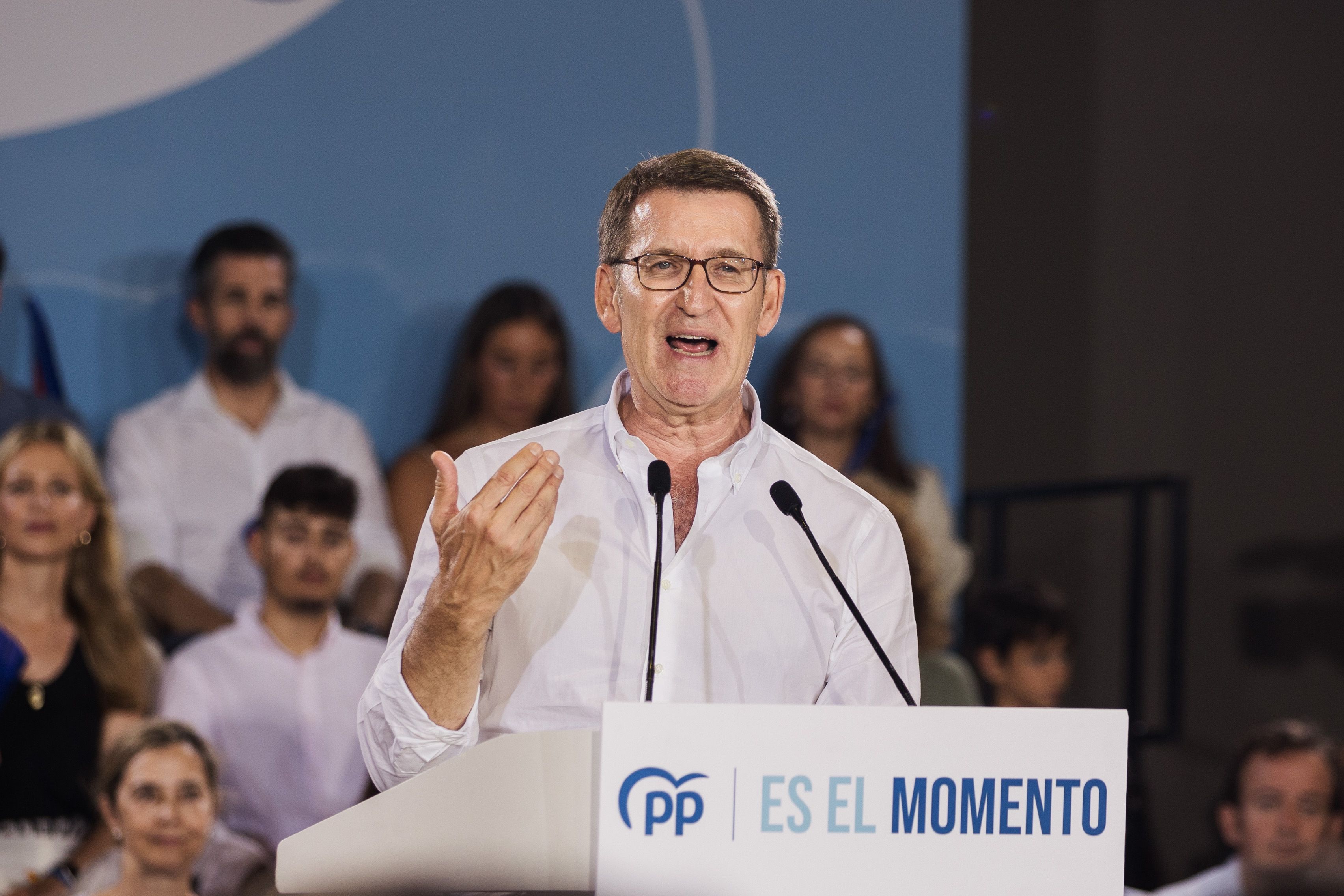 Feijóo, en un acto del PP en Cádiz este verano.