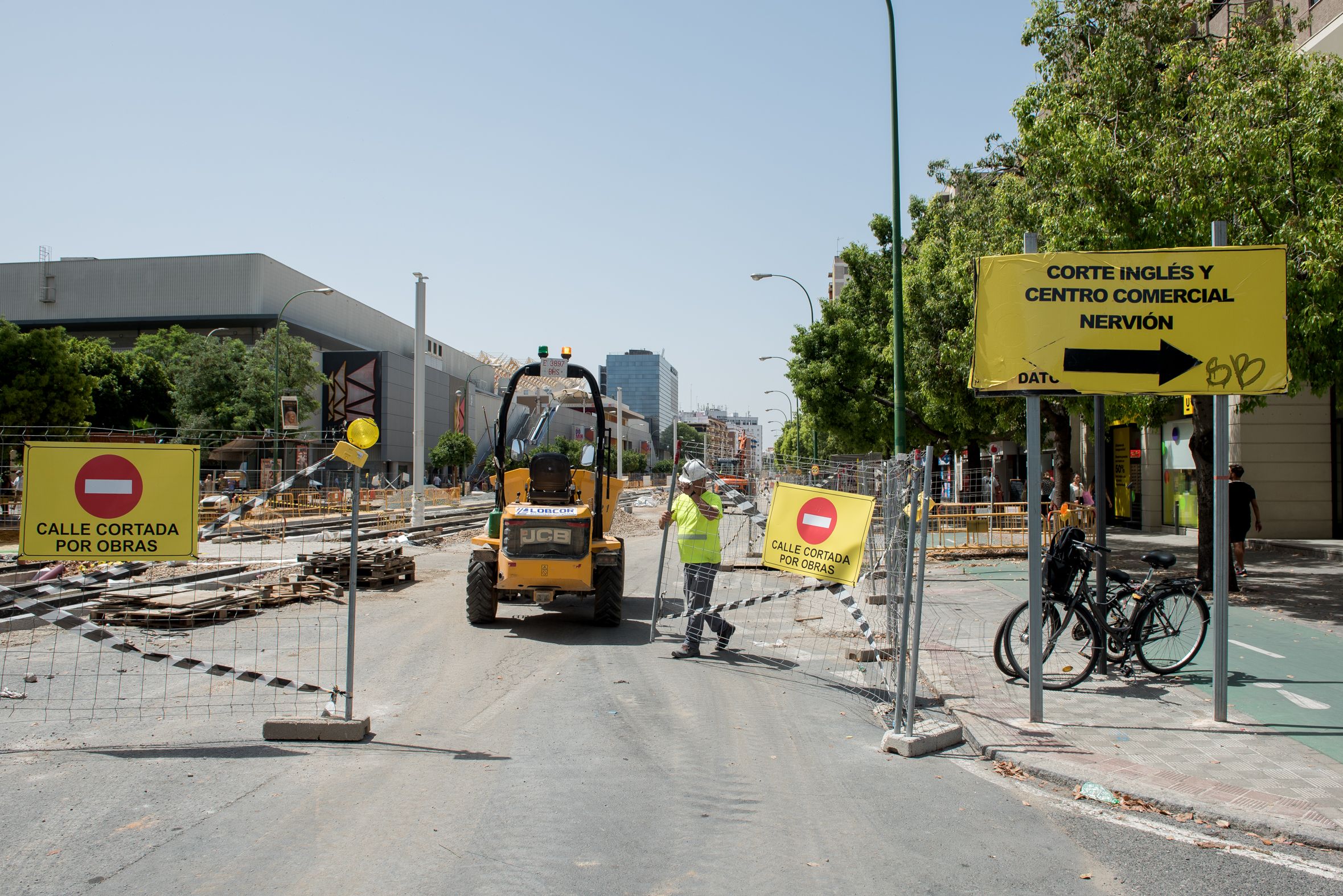 Las obras del Metrocentro de Sevilla, cuando se iniciaron.