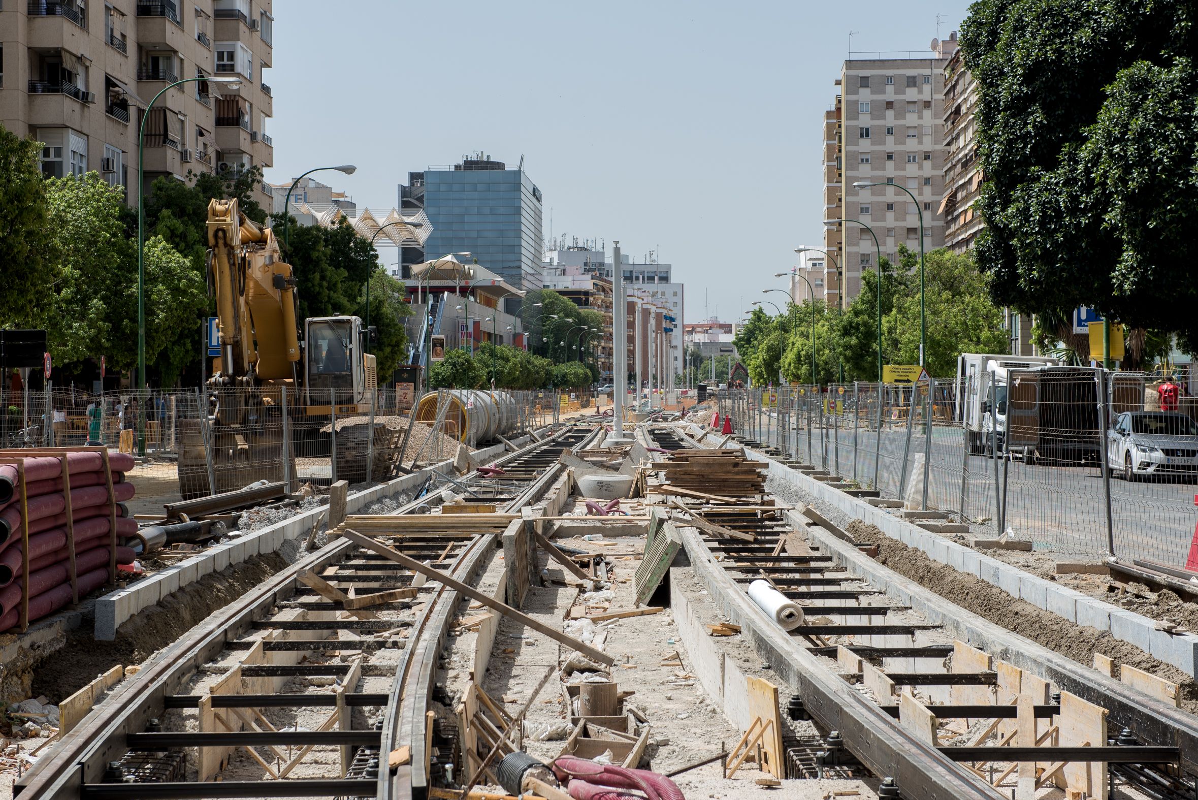 Imagen de las obras del metro en Nervión.