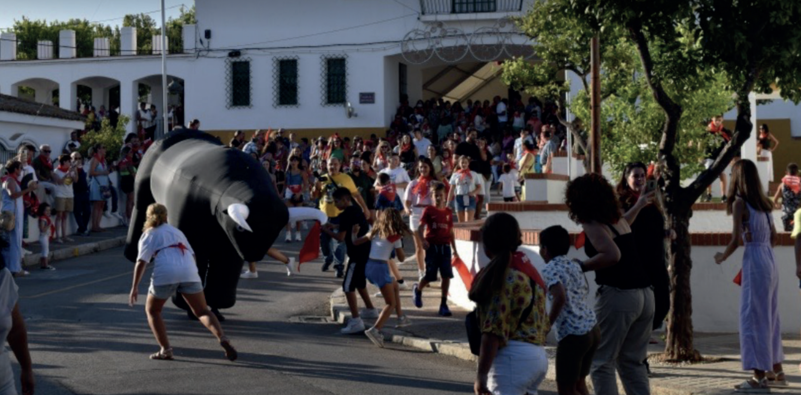 Los toros hinchables en una pasada edición de la Feria de Estella.