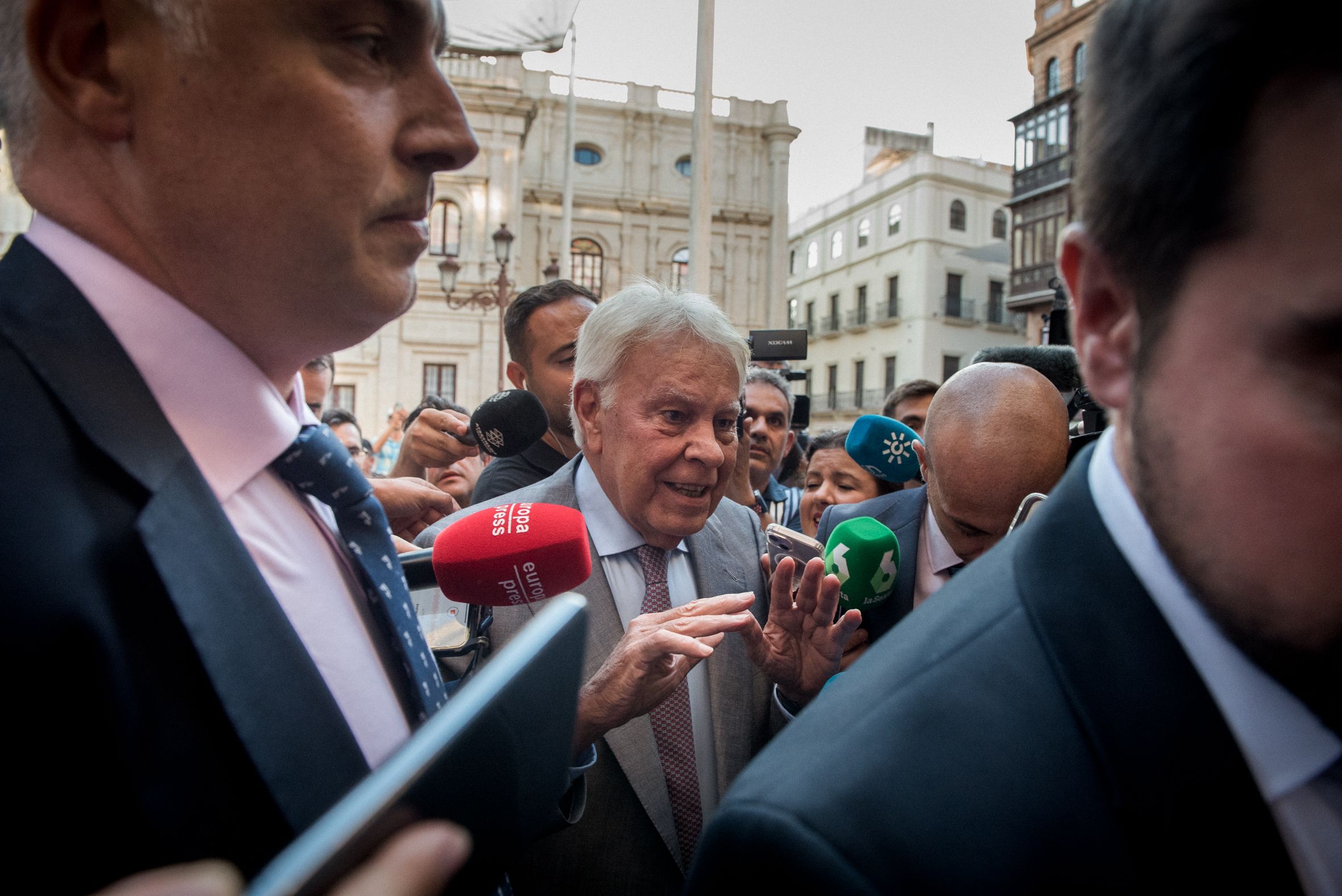 Felipe González en un acto en Sevilla.