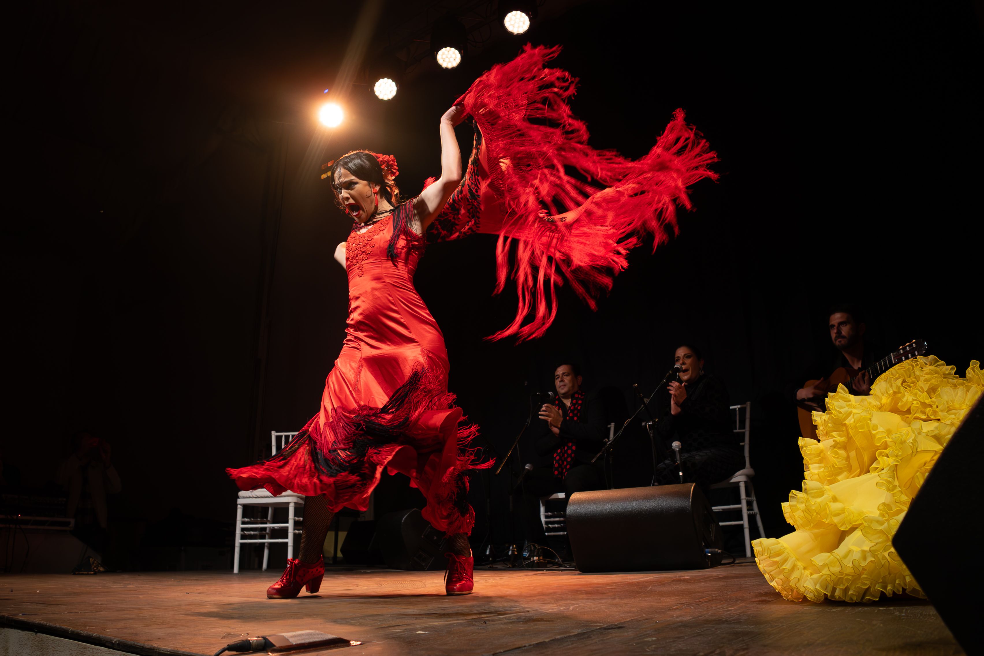 El baile de Macarena Ramírez ilustrando el IV Encuentro Provincial de Peñas Flamencas de Cádiz en Chiclana