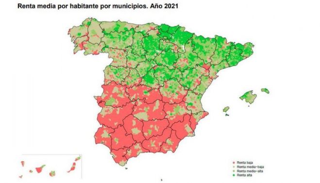 Mapa por rentas del INE.