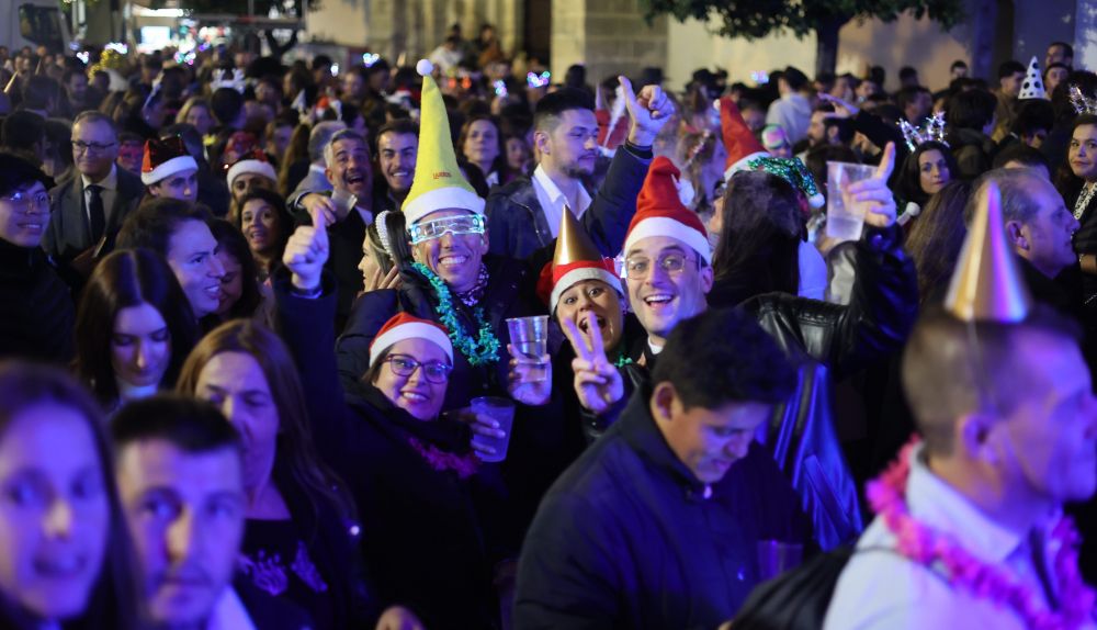 Las imágenes del centro de Jerez tras las campanadas