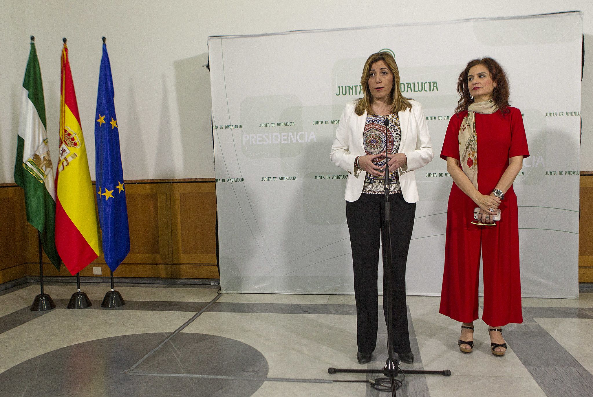 Susana Díaz y María Jesús Montero, al frente de la Junta de Andalucía, en una imagen de archivo.