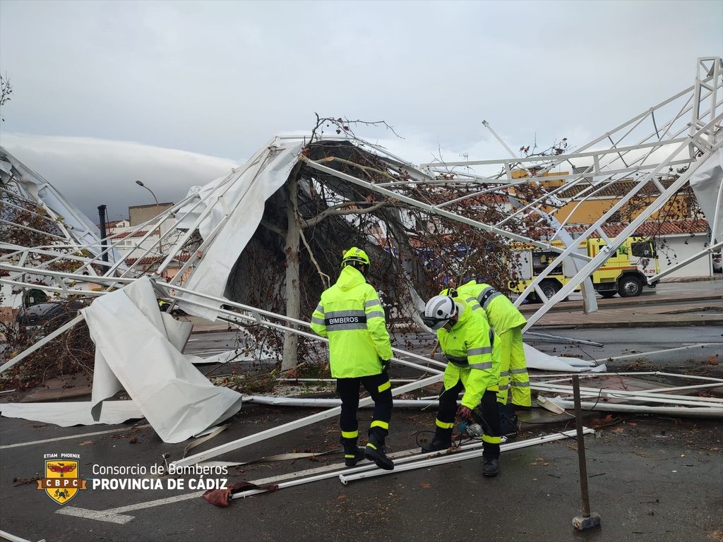 El paso del temporal por Los Barrios, una de las zonas más afectadas de la provincia de Cádiz.