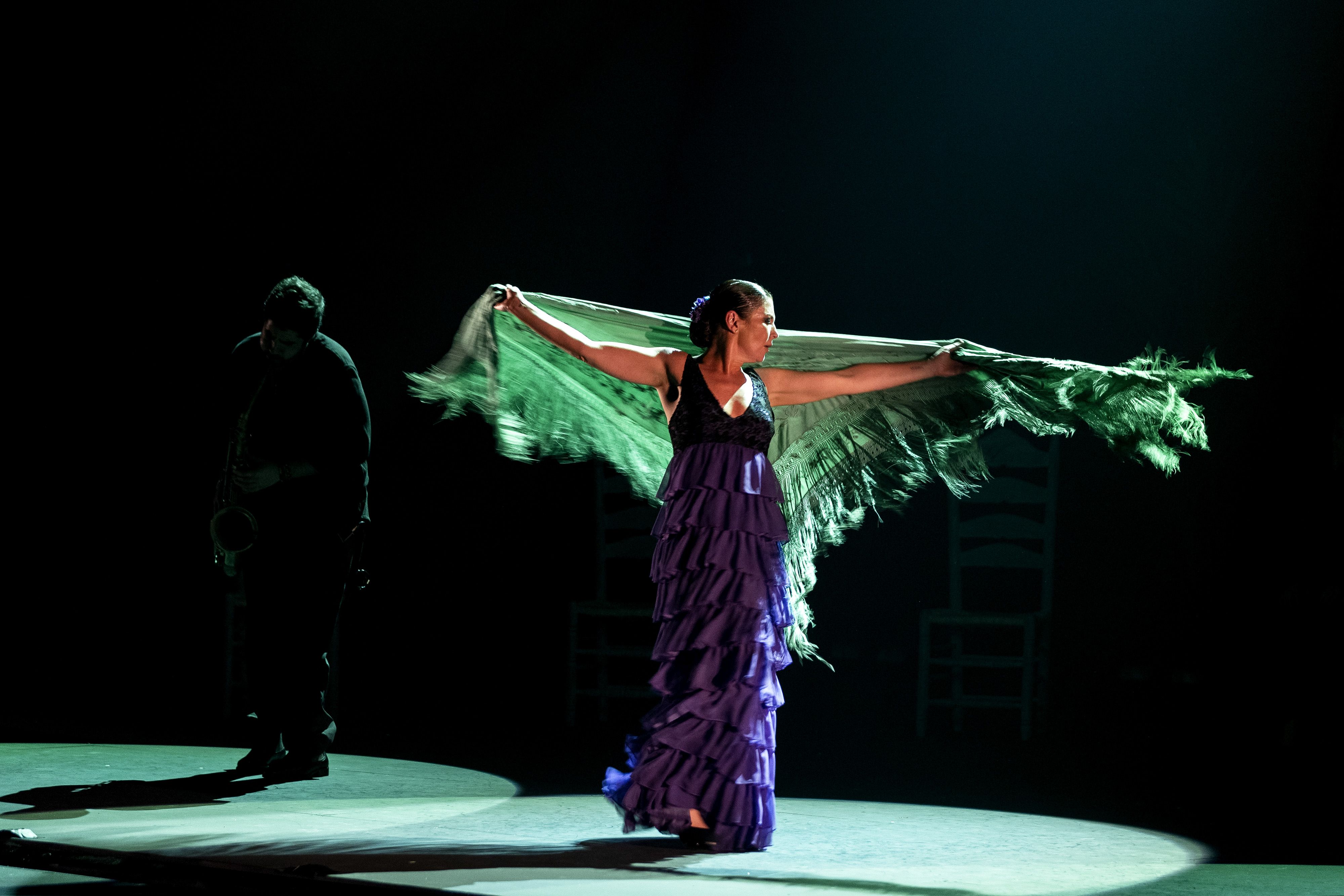 Sara Baras, en su espectáculo 'Vuela', en el Teatro Villamarta.