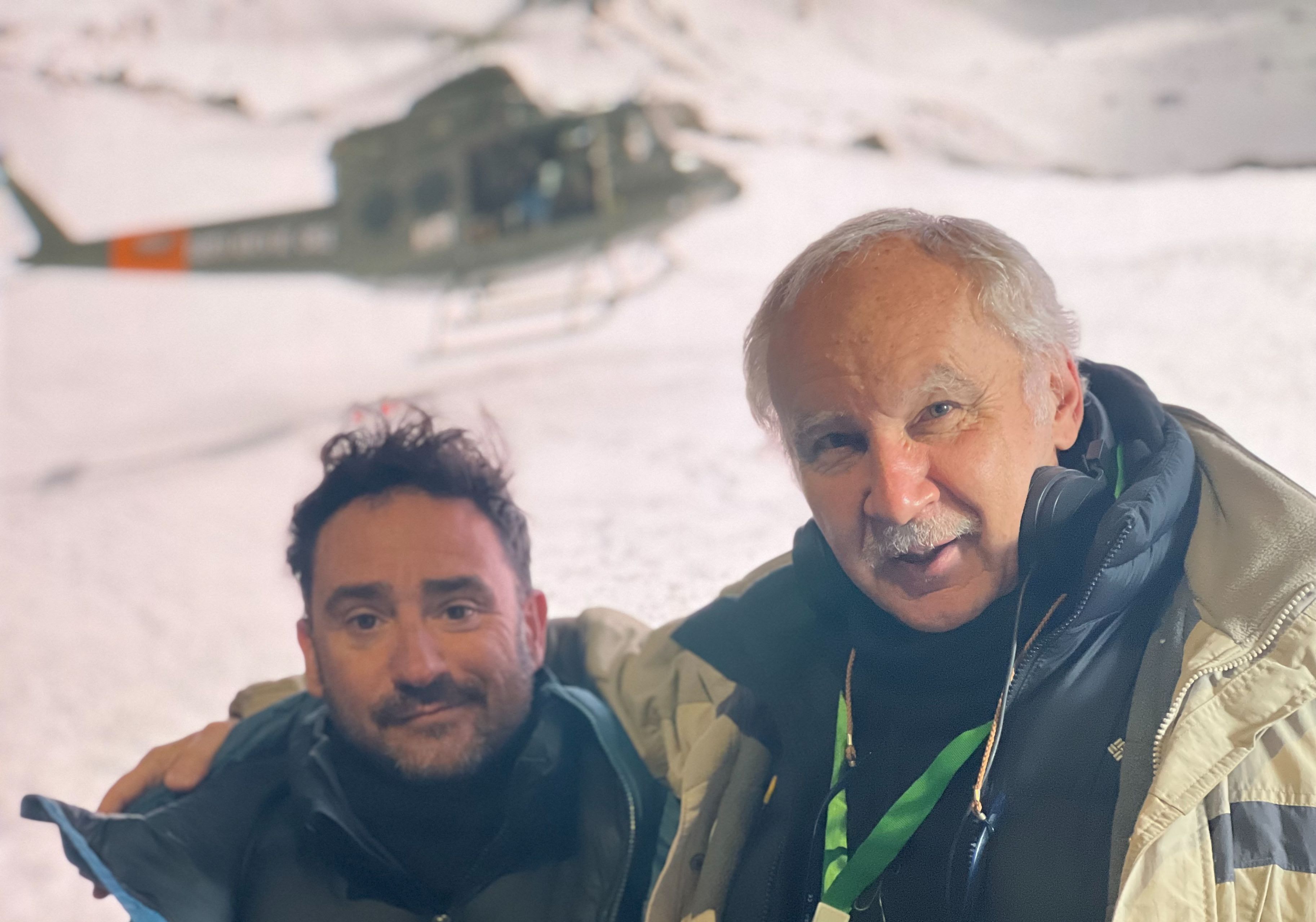 Pablo Vierci y Juan Antonio Bayona durante el rodaje de la película.