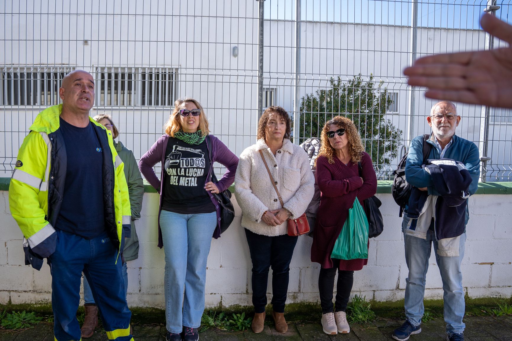 una concentración en apoyo a la huelga del metal de Cádiz.