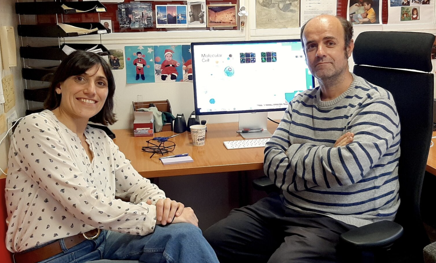 Los investigadores del CNIO Vanesa Lafarga y Óscar Fernández-Capetillo.  PILARGIL Nueva esperanza para los pacientes de ELA: descubren una hipótesis sobre su origen