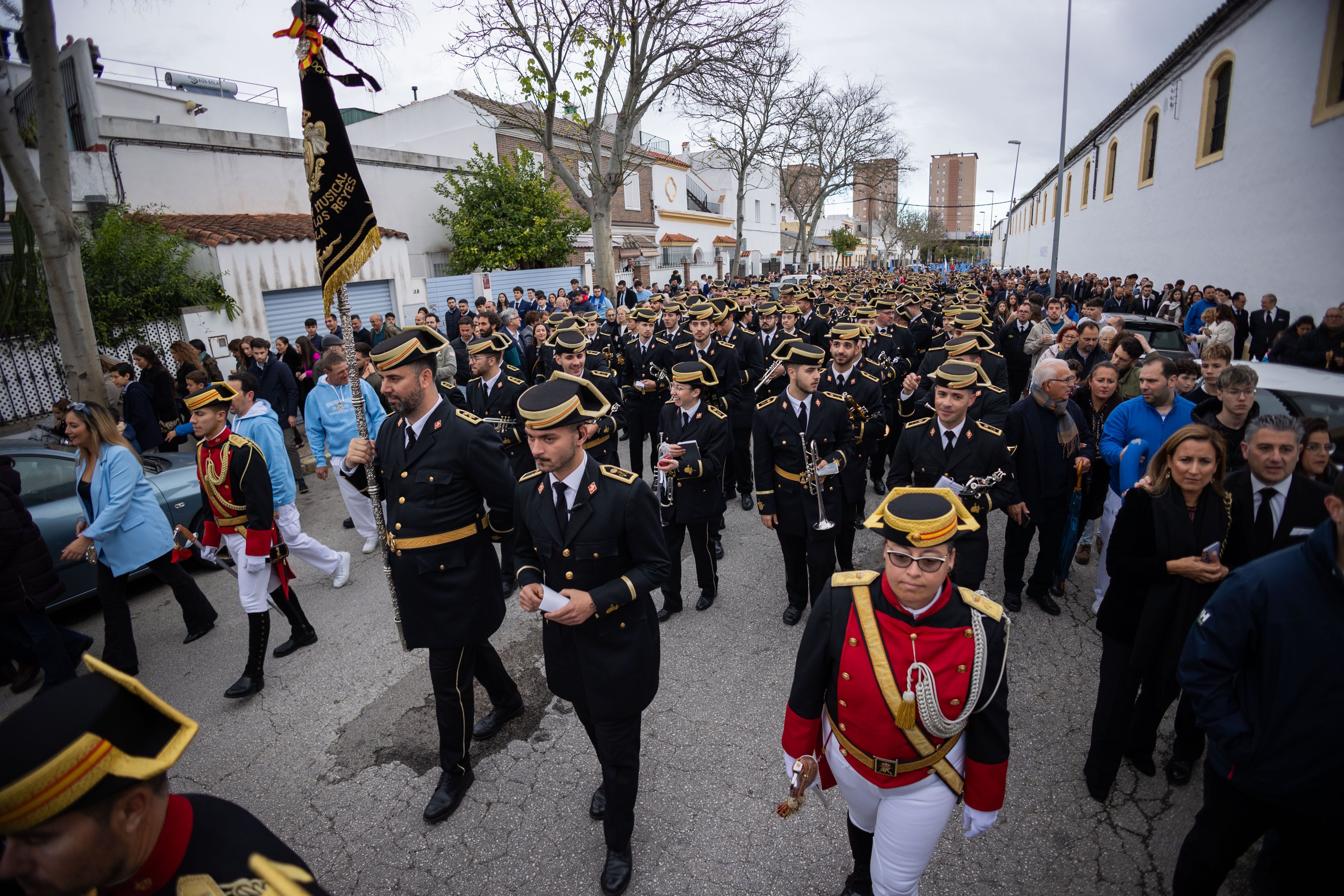 La agrupación Virgen de los Reyes en Jerez el pasado Viernes Santo.  