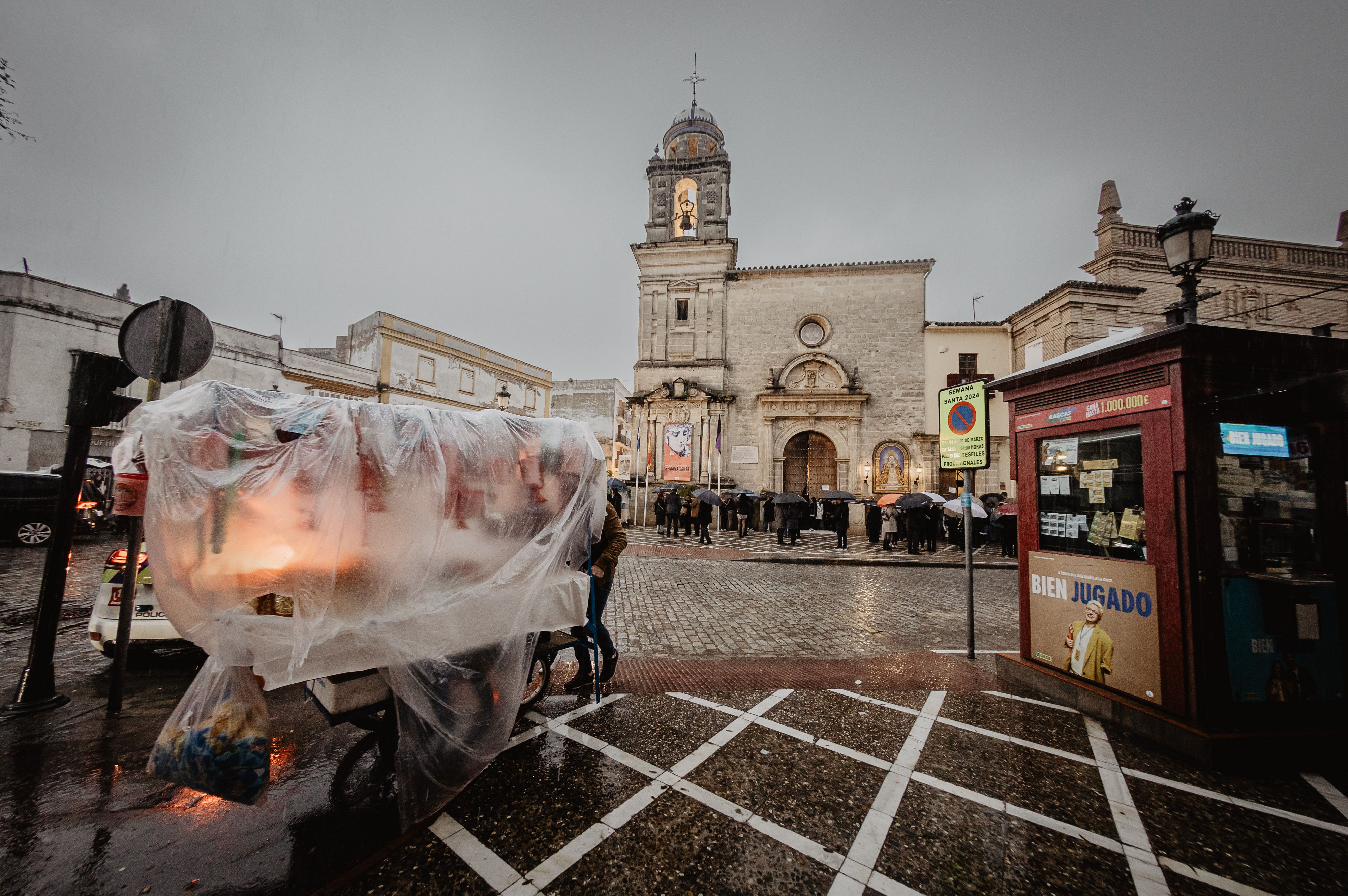 Una imagen de la pasada Semana Santa de Jerez, que estuvo marcada por la lluvia.