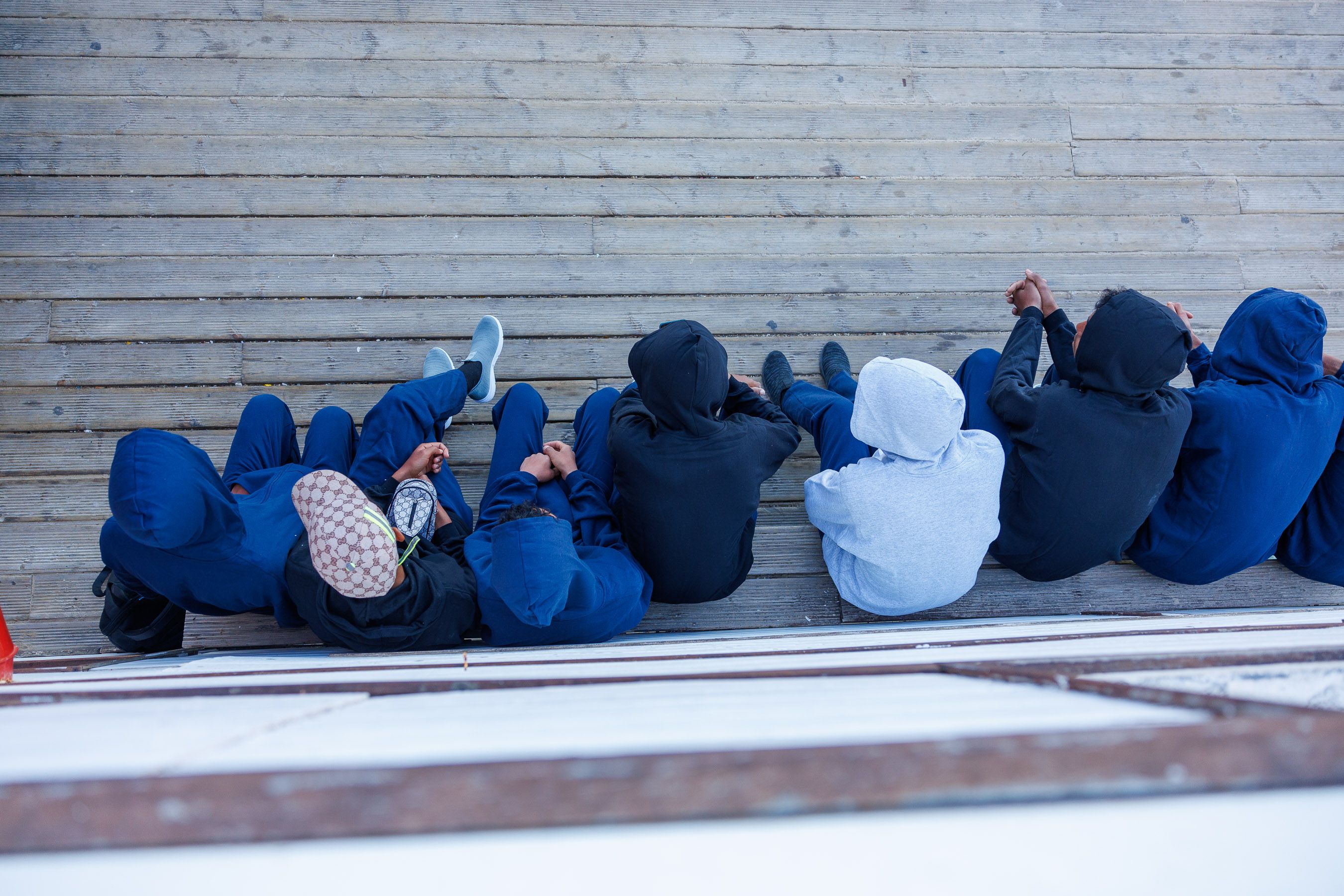 Un grupo de jóvenes migrantes llegados a Cádiz, llegados a la frontera sur, en una imagen de archivo.
