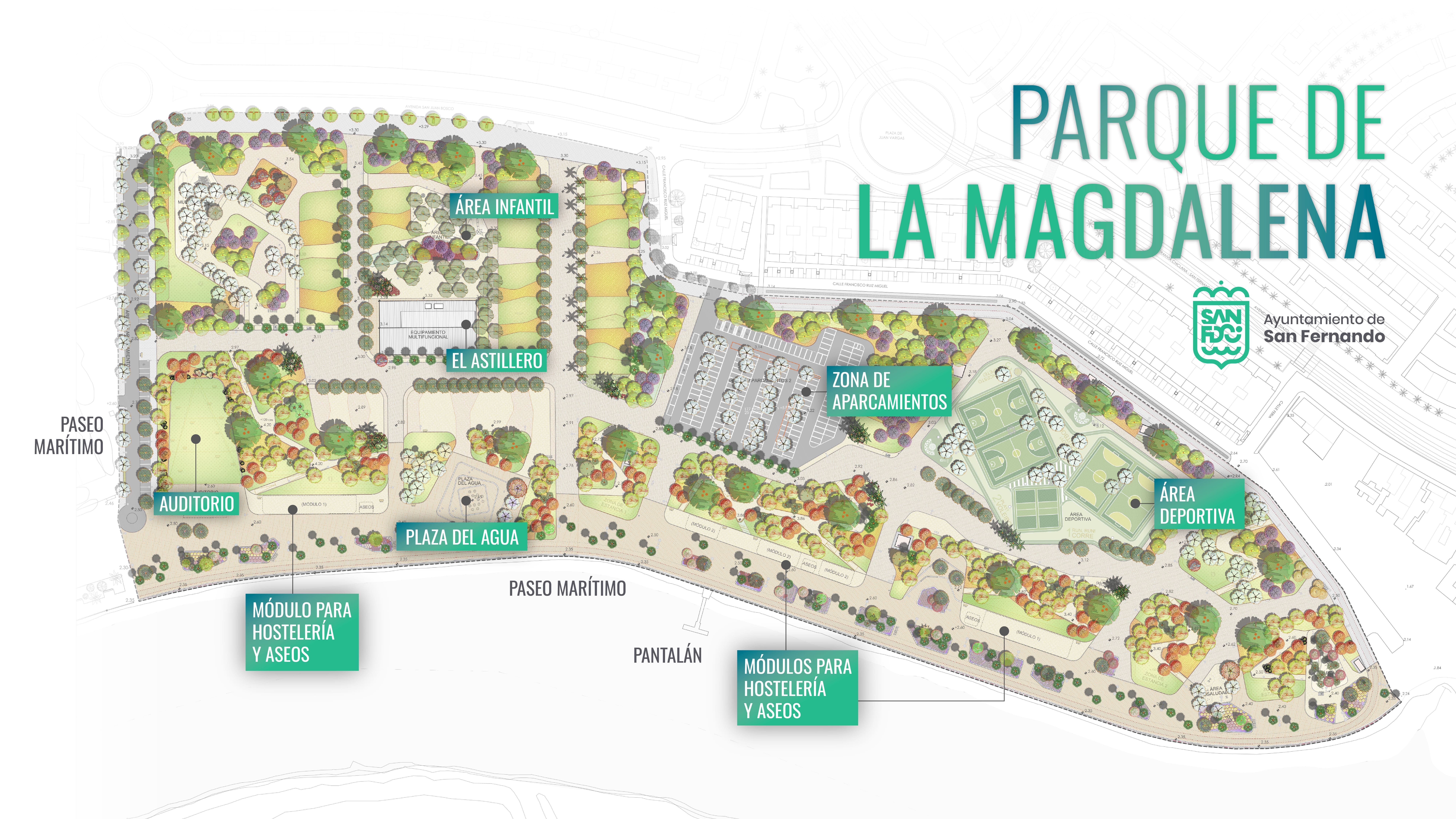 Plano del Parque de La Magdalena, que contará con 125.000 metros cuadrados,