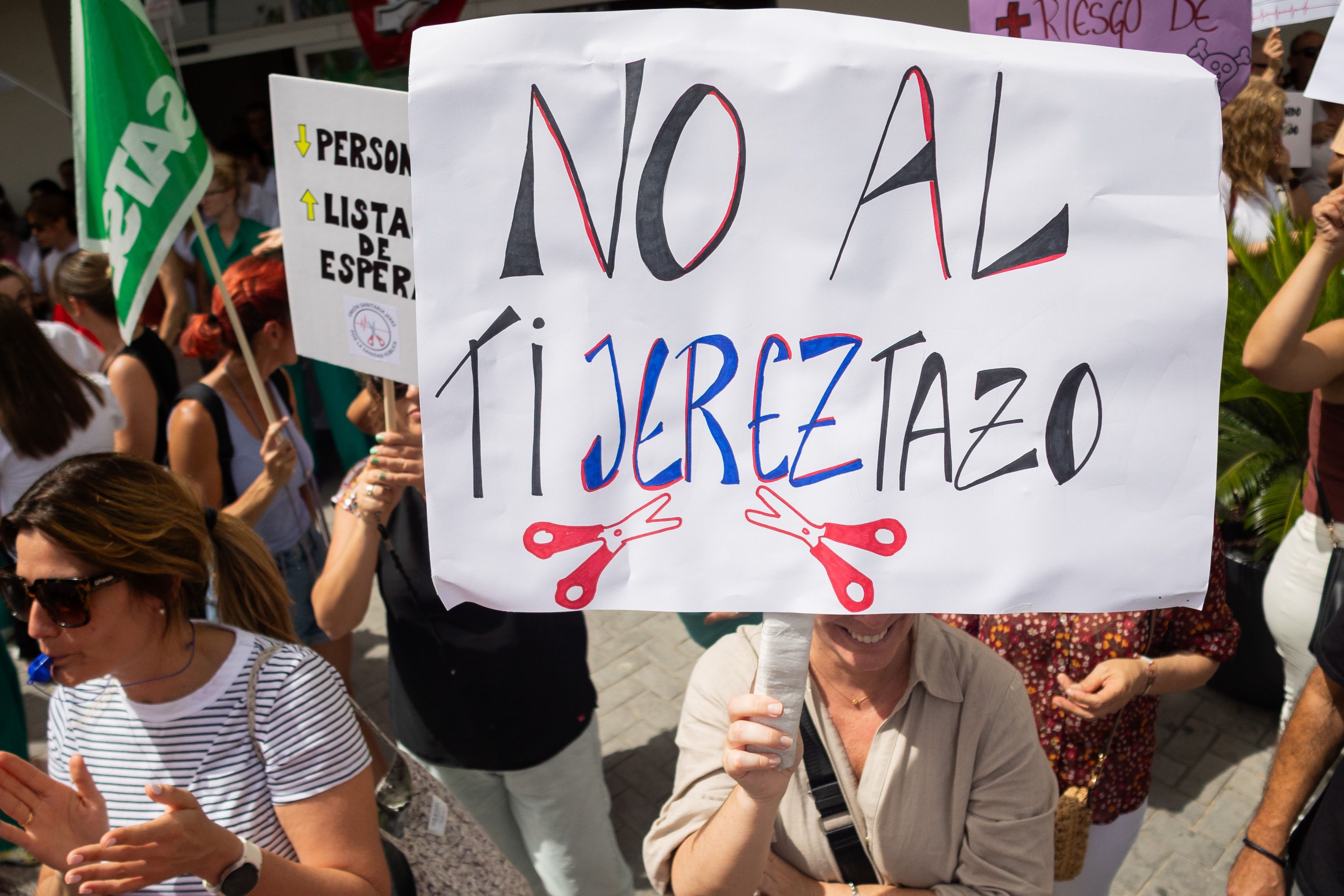 Imagen de archivo de un acto de protesta en el Hospital de Jerez.