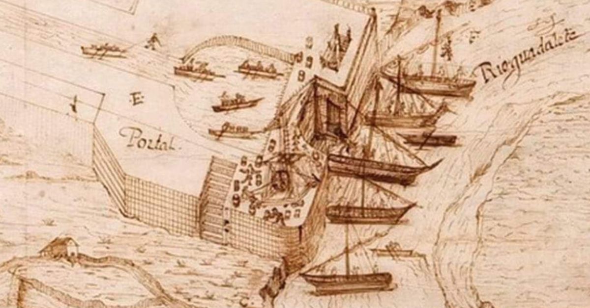 Plano topográfico de Jerez, del siglo XVI.