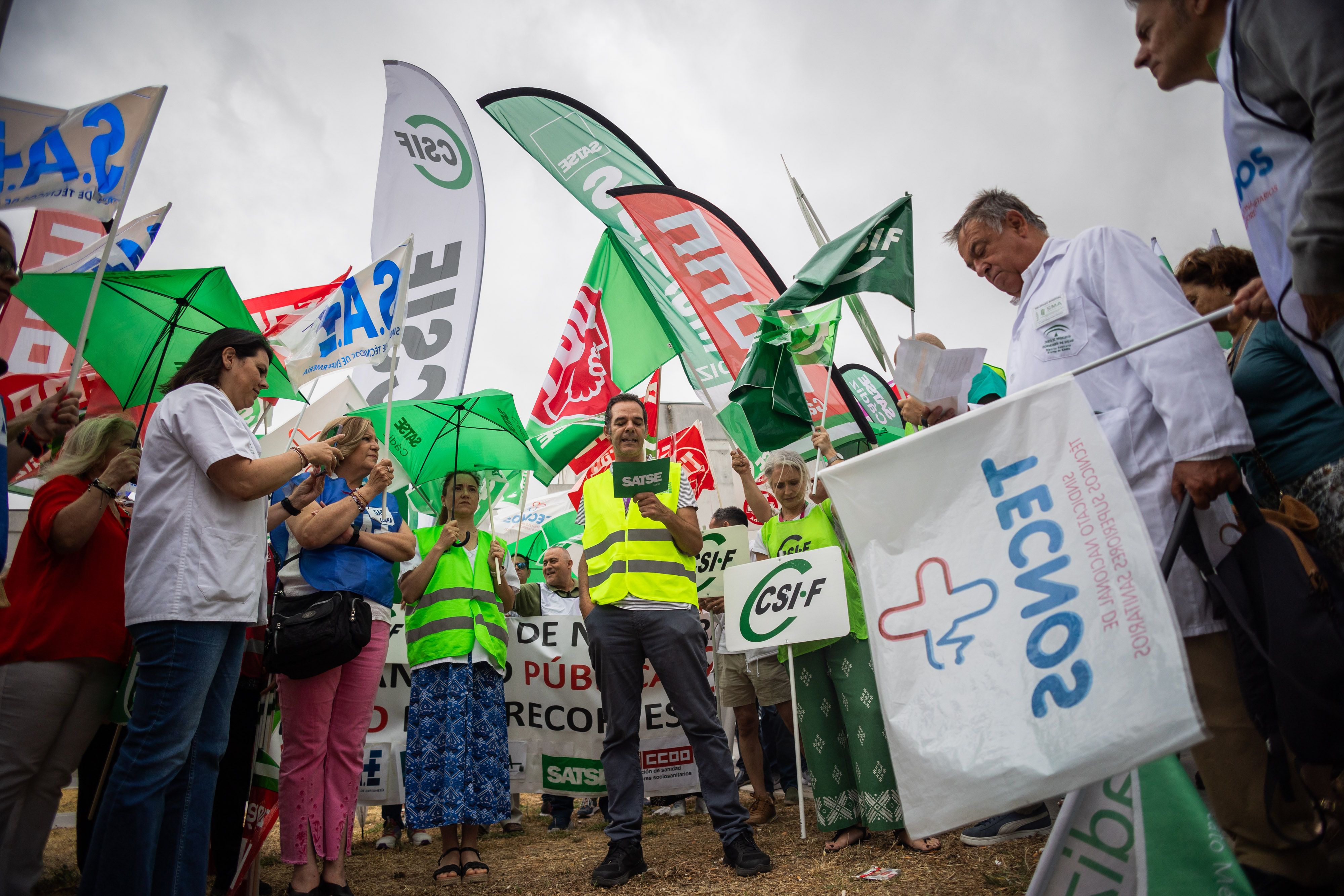 Protestas en un centro de salud andaluz. 