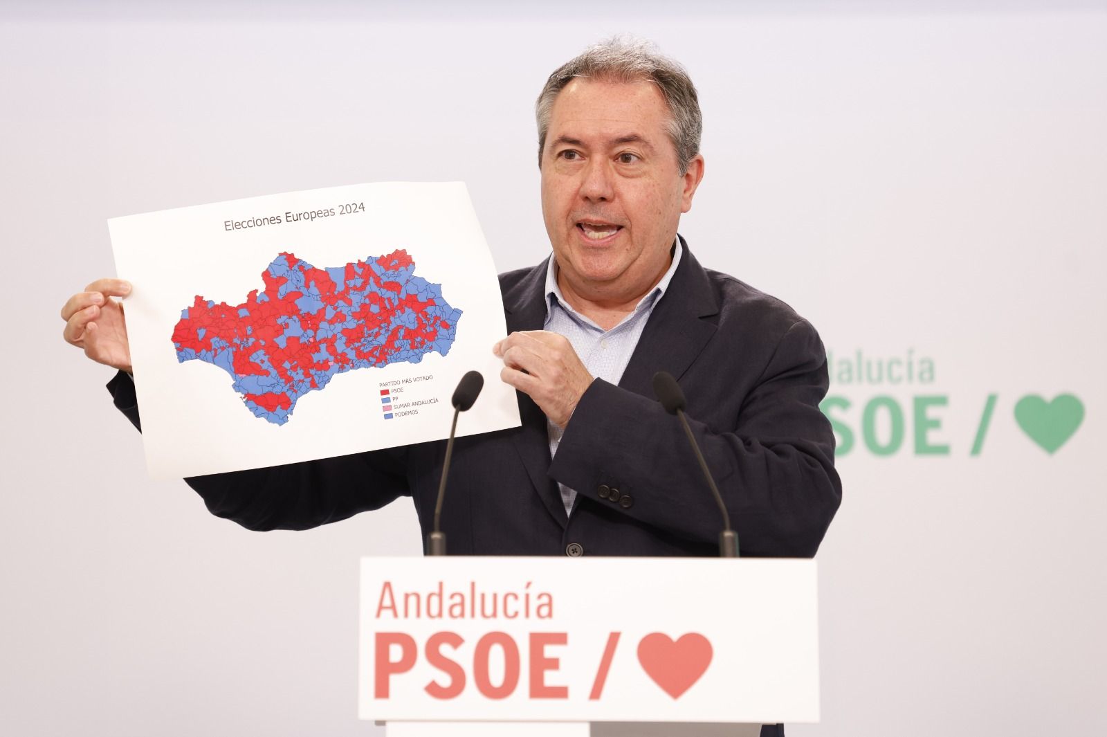 Juan Espadas defiende los resultados del PSOE.
