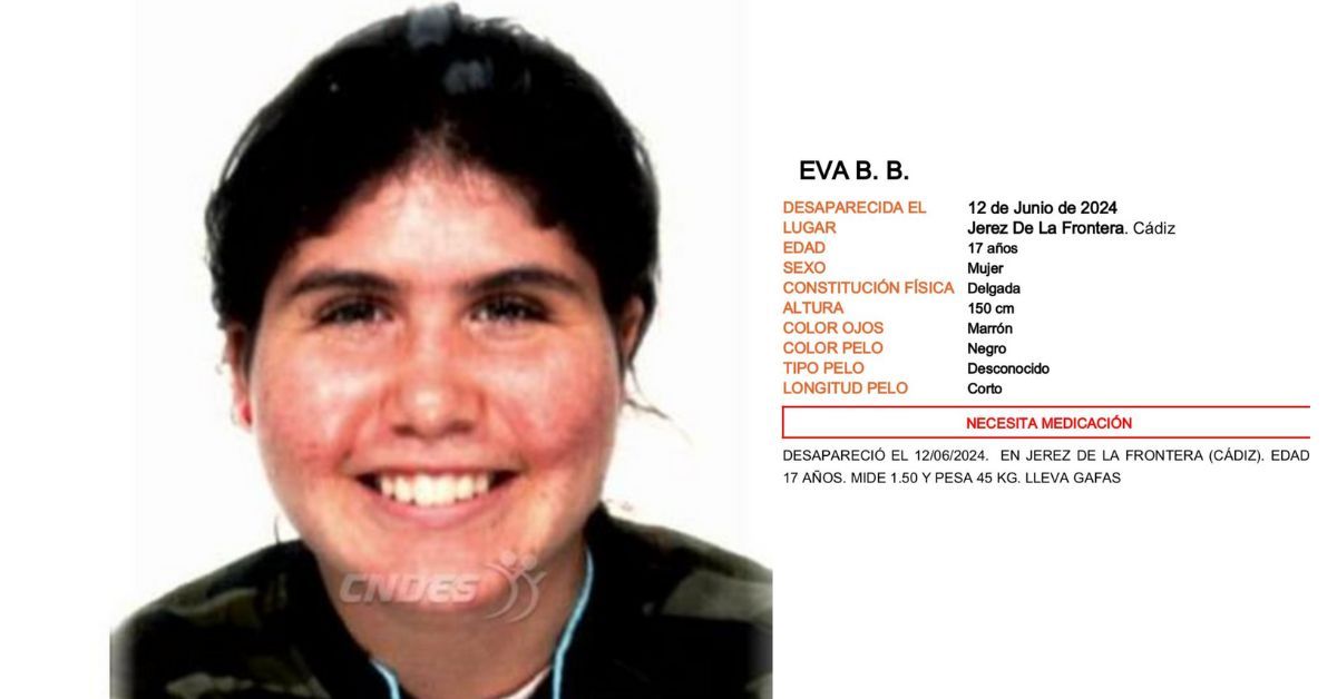 Eva, joven desaparecida en Jerez el miércoles.