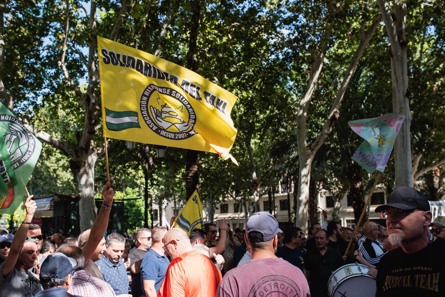 Protesta reciente de taxistas en Sevilla.