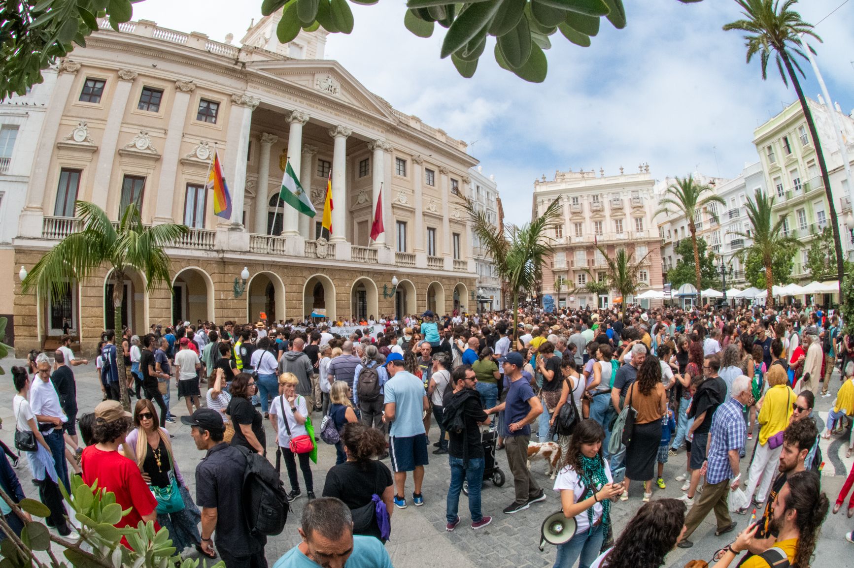 Un momento de la manifestación organizada por Cádiz Resiste contra la turistificación el pasado mes. 