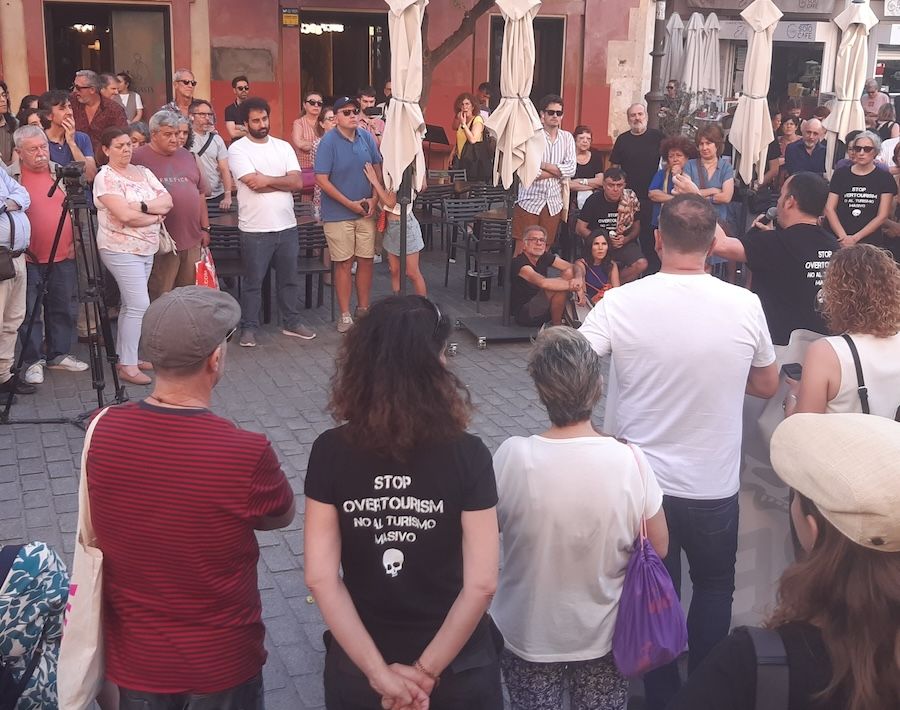 Protesta contra la turistificación en Sevilla.