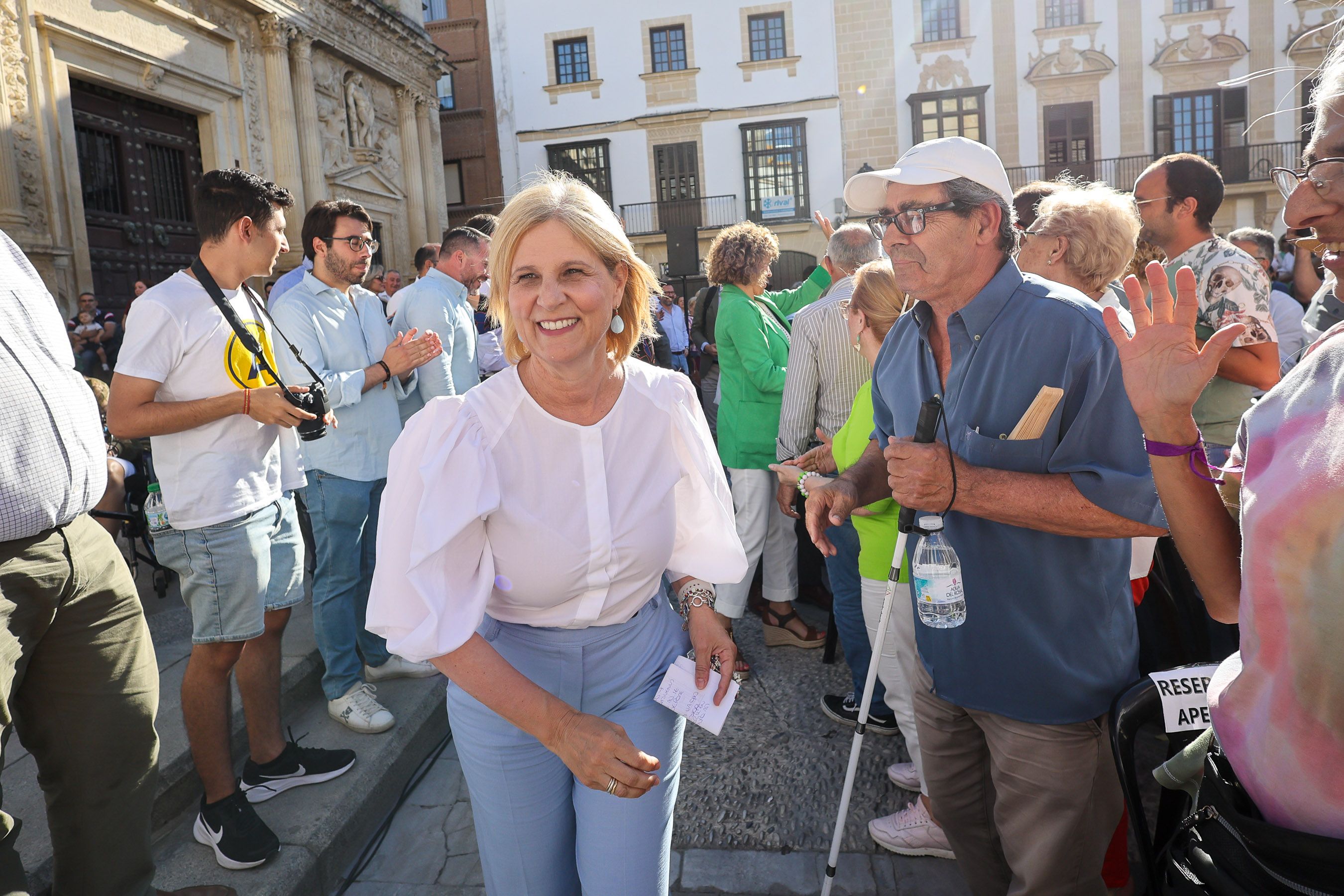 María José García-Pelayo, alcaldesa de Jerez y presidenta de la FEMP, en un mitin reciente.