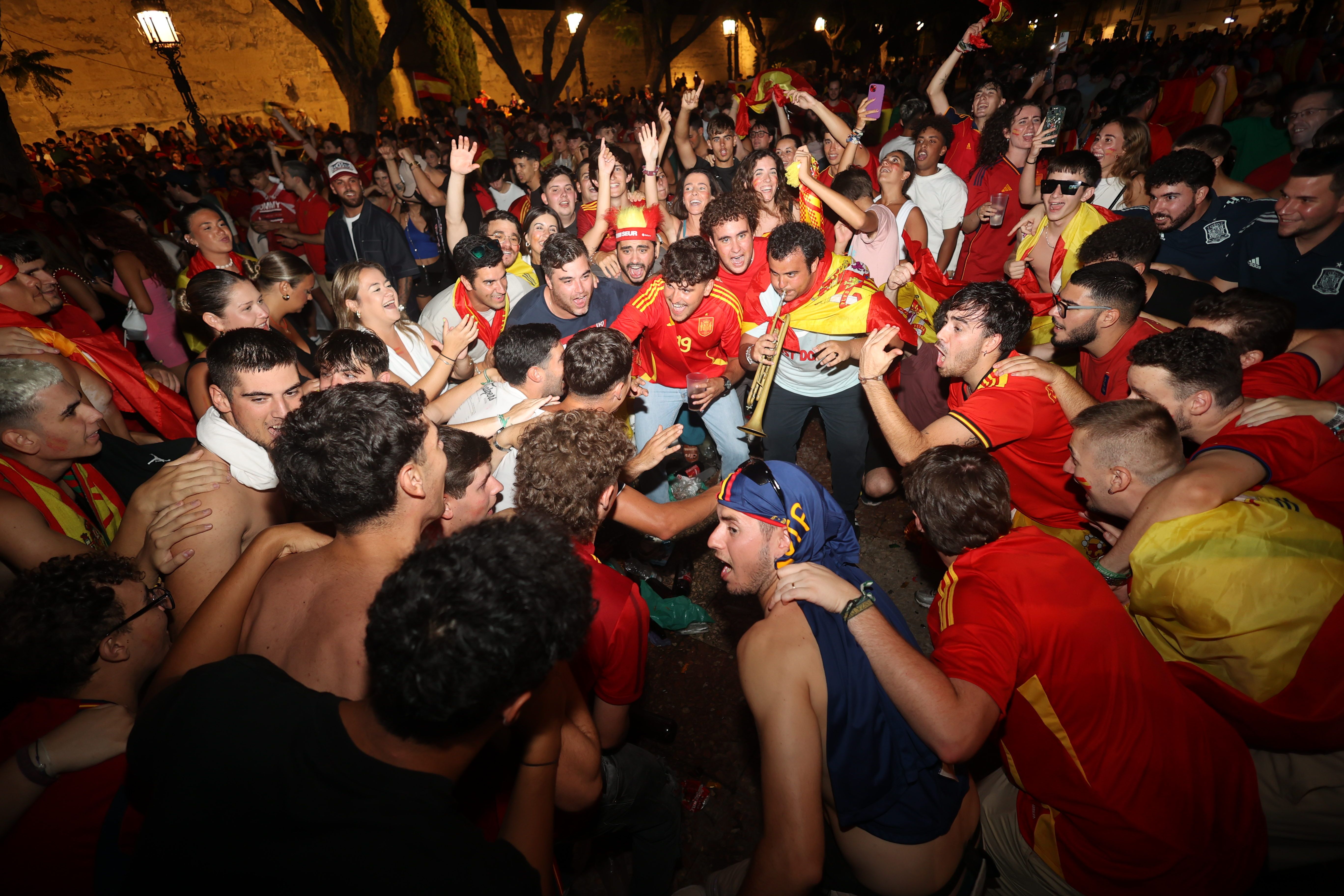 Un momento de la celebración del final de la Eurocopa en Jerez.