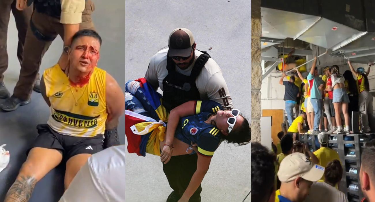Tres imágenes de los incidentes previos a la final de la Copa América entre Argentina y Colombia.