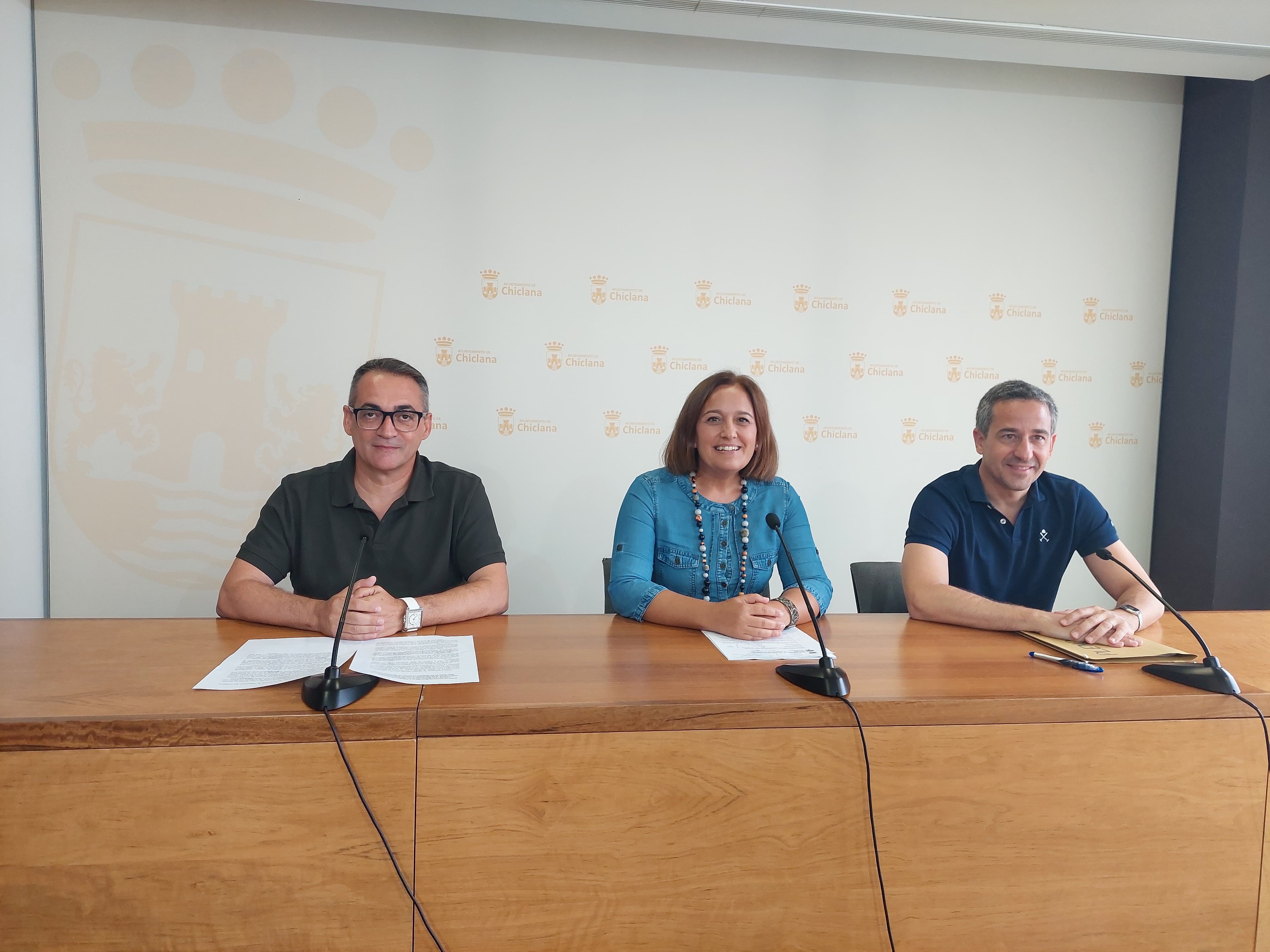 La rueda de prensa del gobierno local de Chiclana, previa al pleno de este martes.