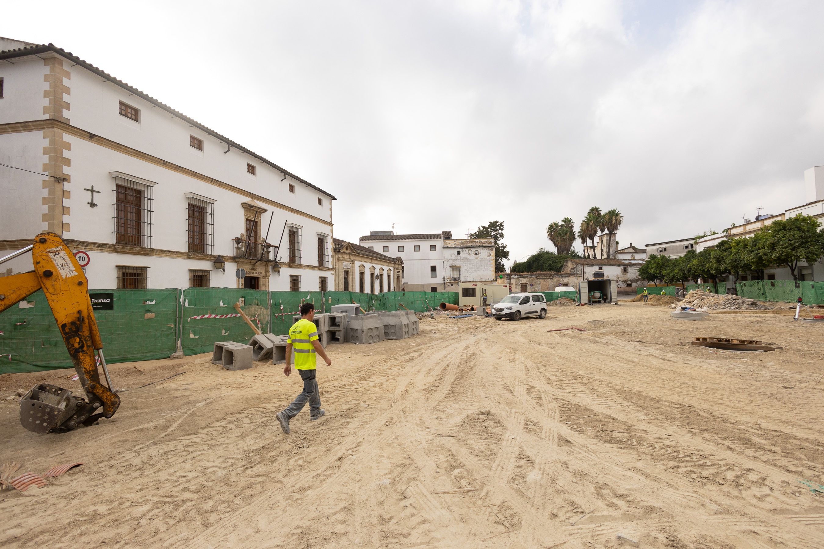 La obras del Palacio de Riquelme y la plaza del Mercado 