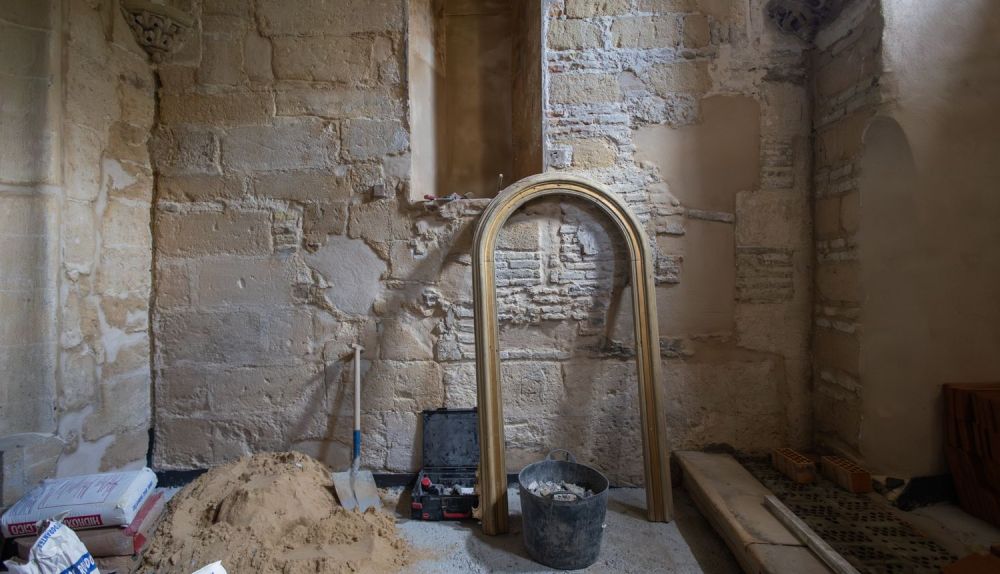 Otra imagen de la capilla de los Ceas en obras. 