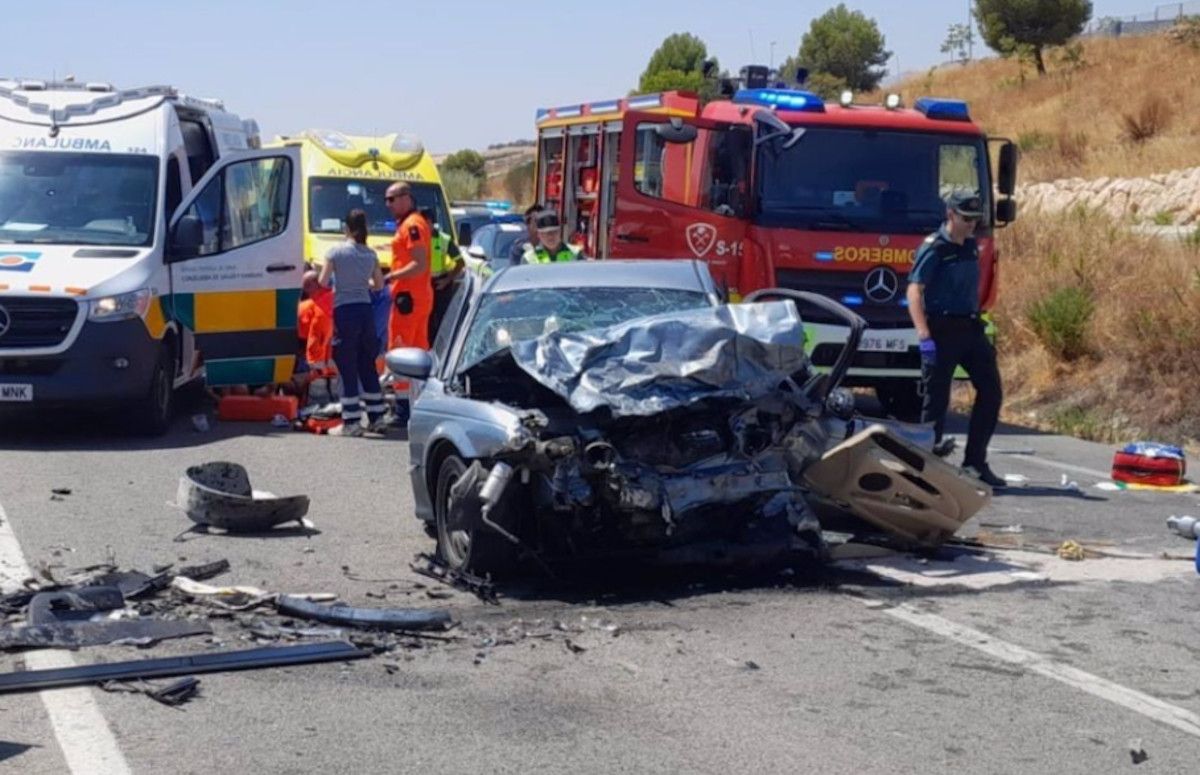 Accidente de tráfico en el punto kilométrico 5 de la carretera A-356, en Málaga.