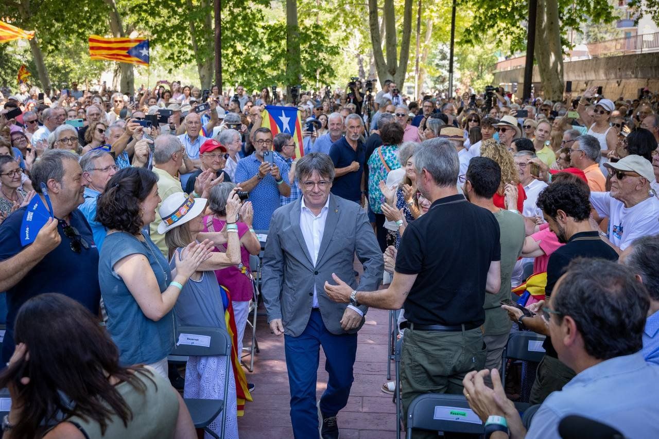 Puigdemont, en Barcelona, este jueves.