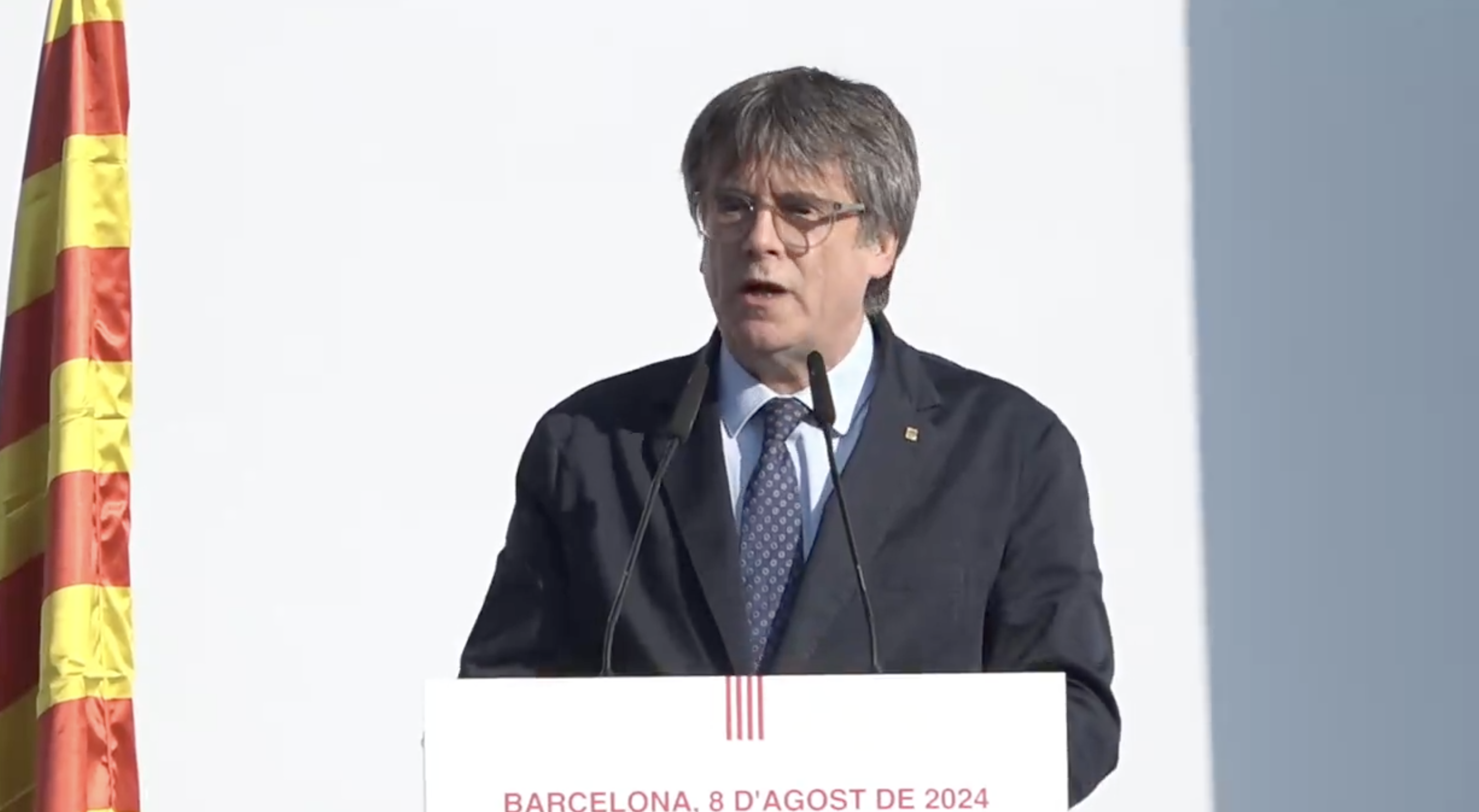 Carles Puigdemont, este jueves en Barcelona, minutos antes de su huida.