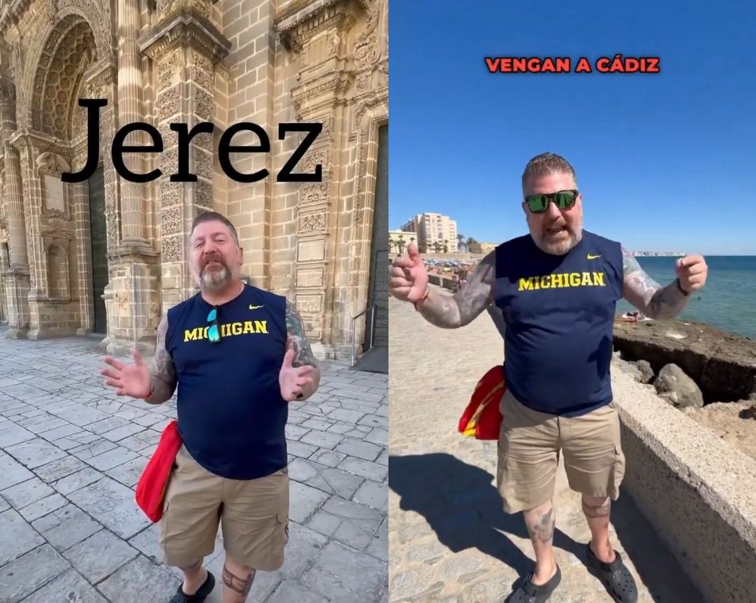 El 'influencer' americano Larry Shy, en Jerez y Cádiz.