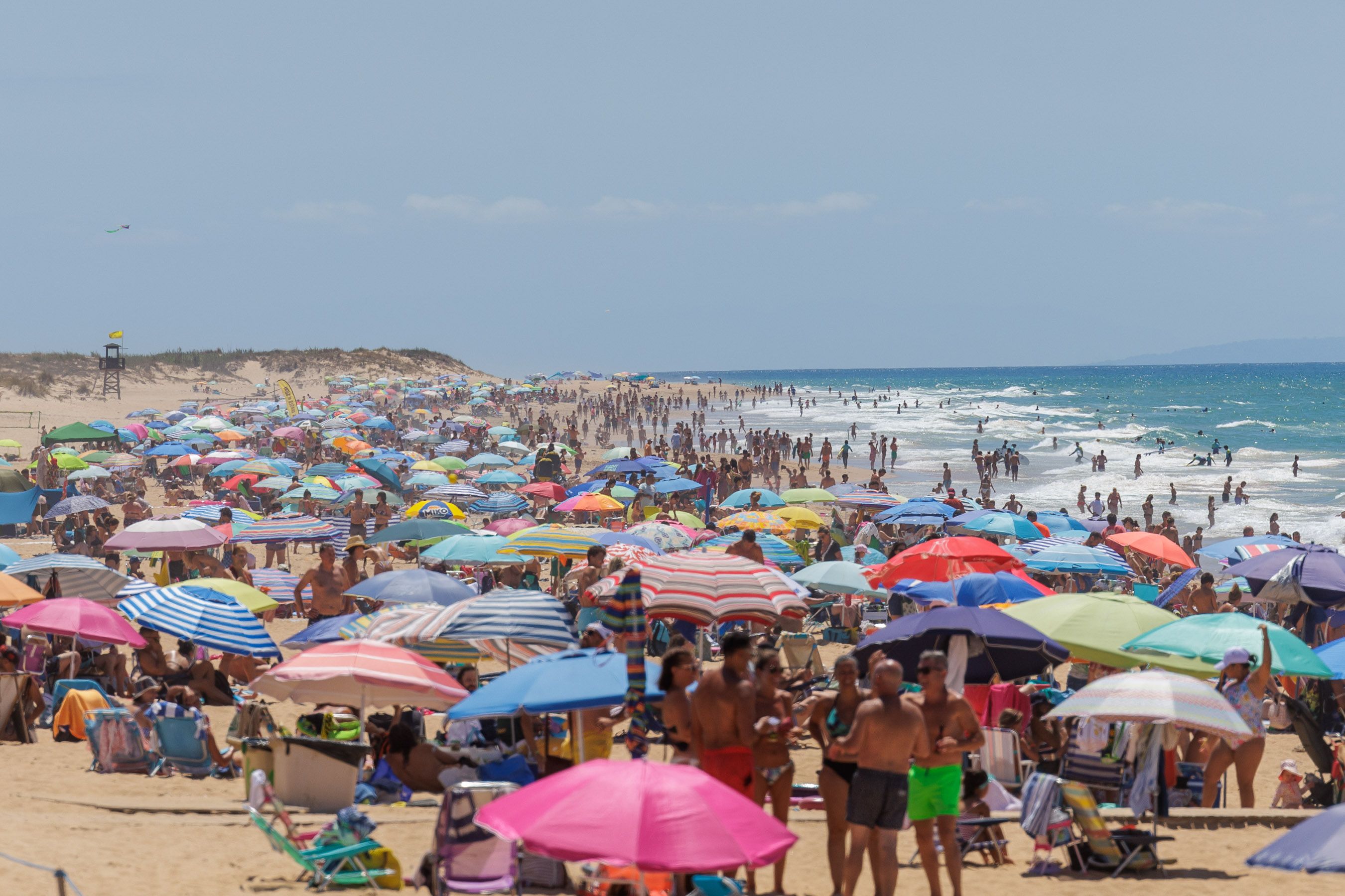 La playa de El Palmar, en una imagen tomada este mes de agosto.