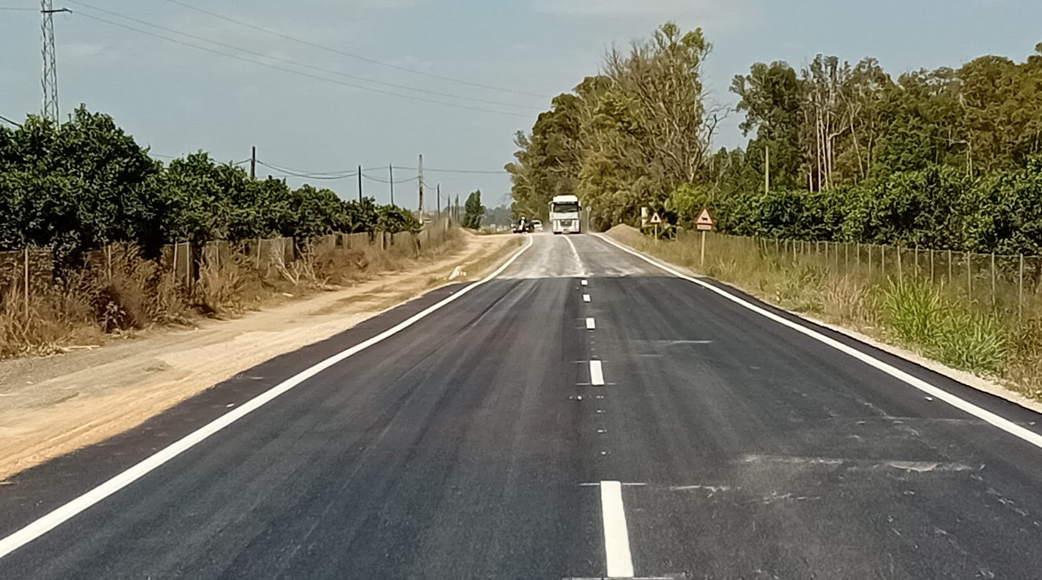 Estado de la carretera tras la intervención llevada a cabo. 