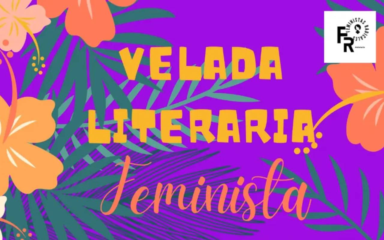 Detalle del cartel de la velada literaria feminista.