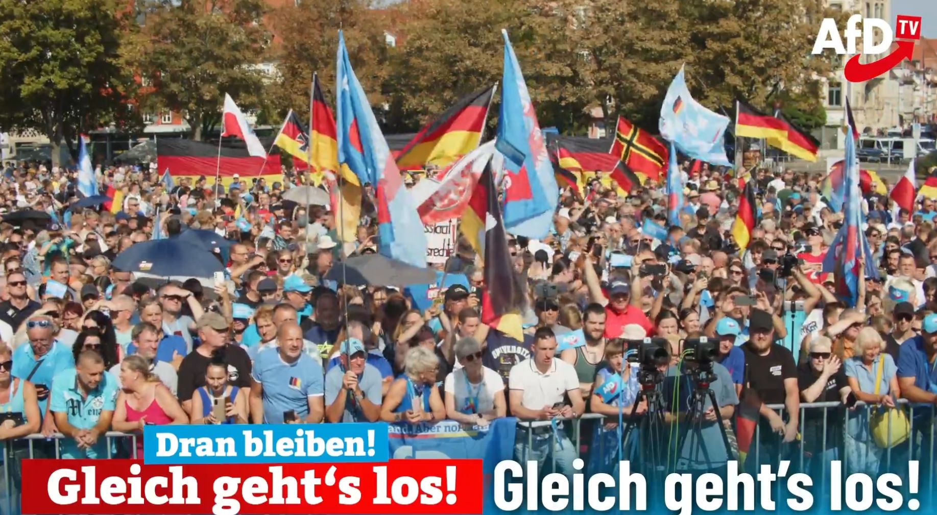 Los militantes y simpatizantes del partido ultraderechista Afd celebrando la victoria en el estado de Turingia.