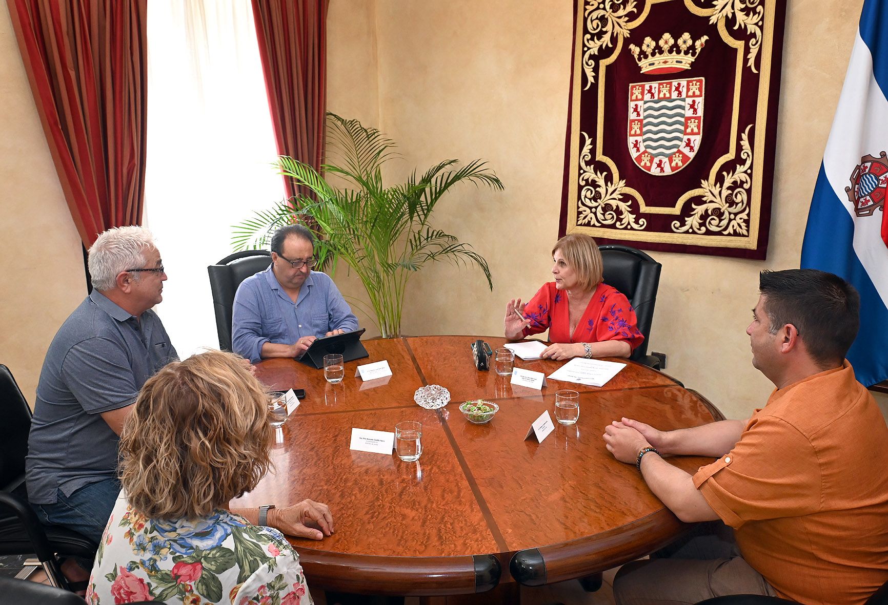 La reunión mantenido entre el Ayuntamiento y el Ateneo de Jerez.