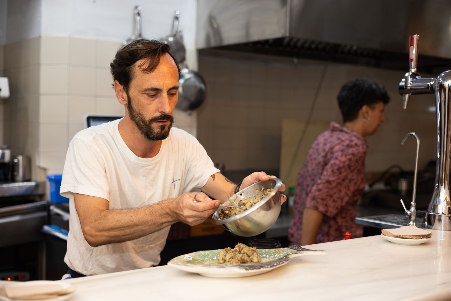 Mario Pizarro, en la cocina de Matria.