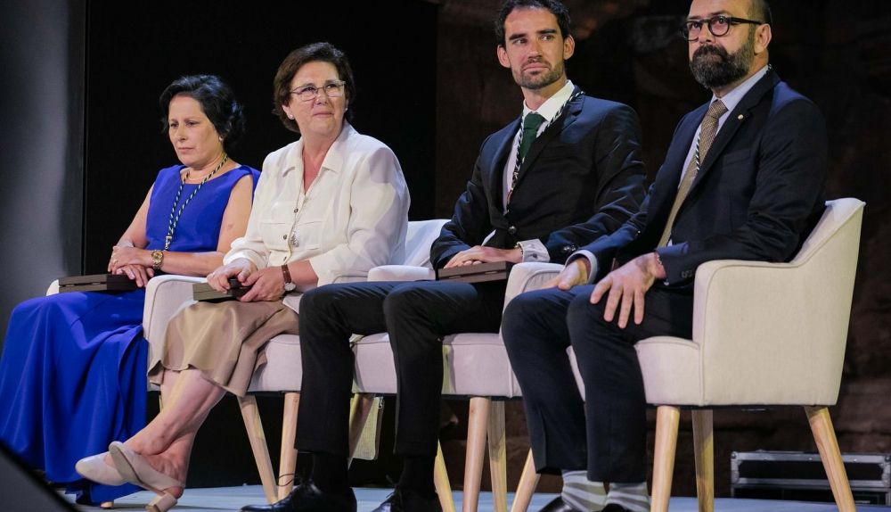 Álvaro Martín, durante el acto en el Teatro Romano de Mérida.